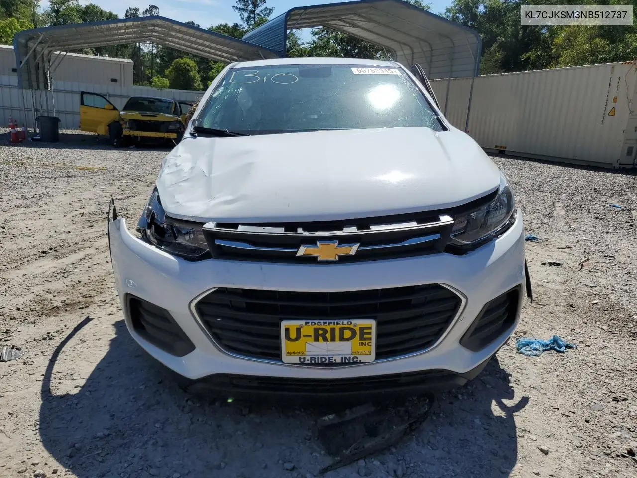 2022 Chevrolet Trax Ls VIN: KL7CJKSM3NB512737 Lot: 55753845