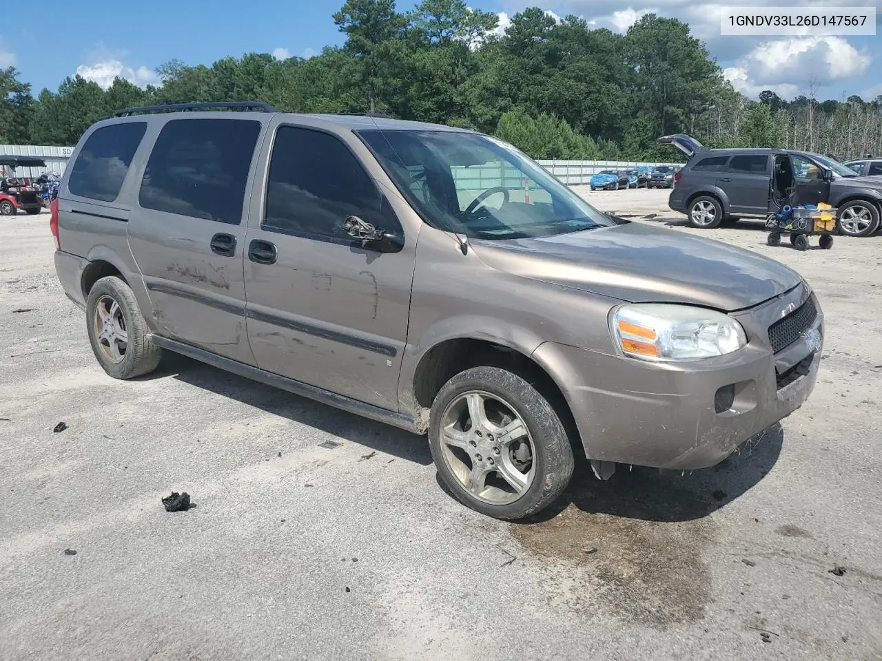 2006 Chevrolet Uplander Lt VIN: 1GNDV33L26D147567 Lot: 61584865