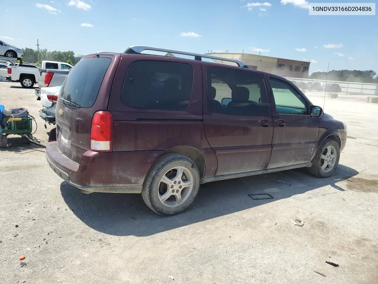 2006 Chevrolet Uplander Lt VIN: 1GNDV33166D204836 Lot: 63289895