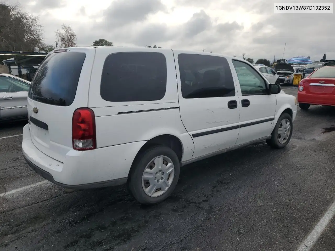 2007 Chevrolet Uplander VIN: 1GNDV13W87D192352 Lot: 43649165