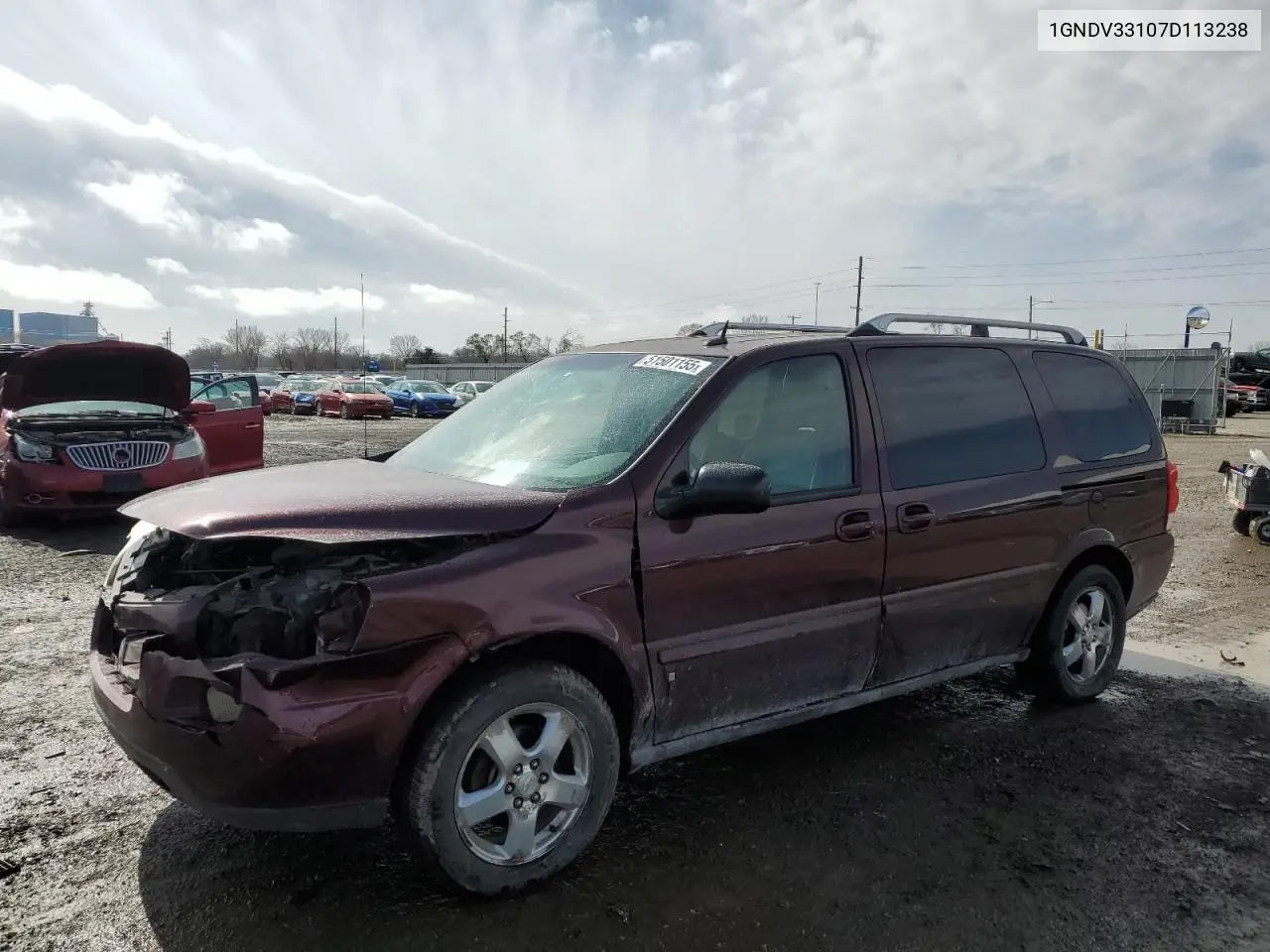 2007 Chevrolet Uplander Lt VIN: 1GNDV33107D113238 Lot: 51501155