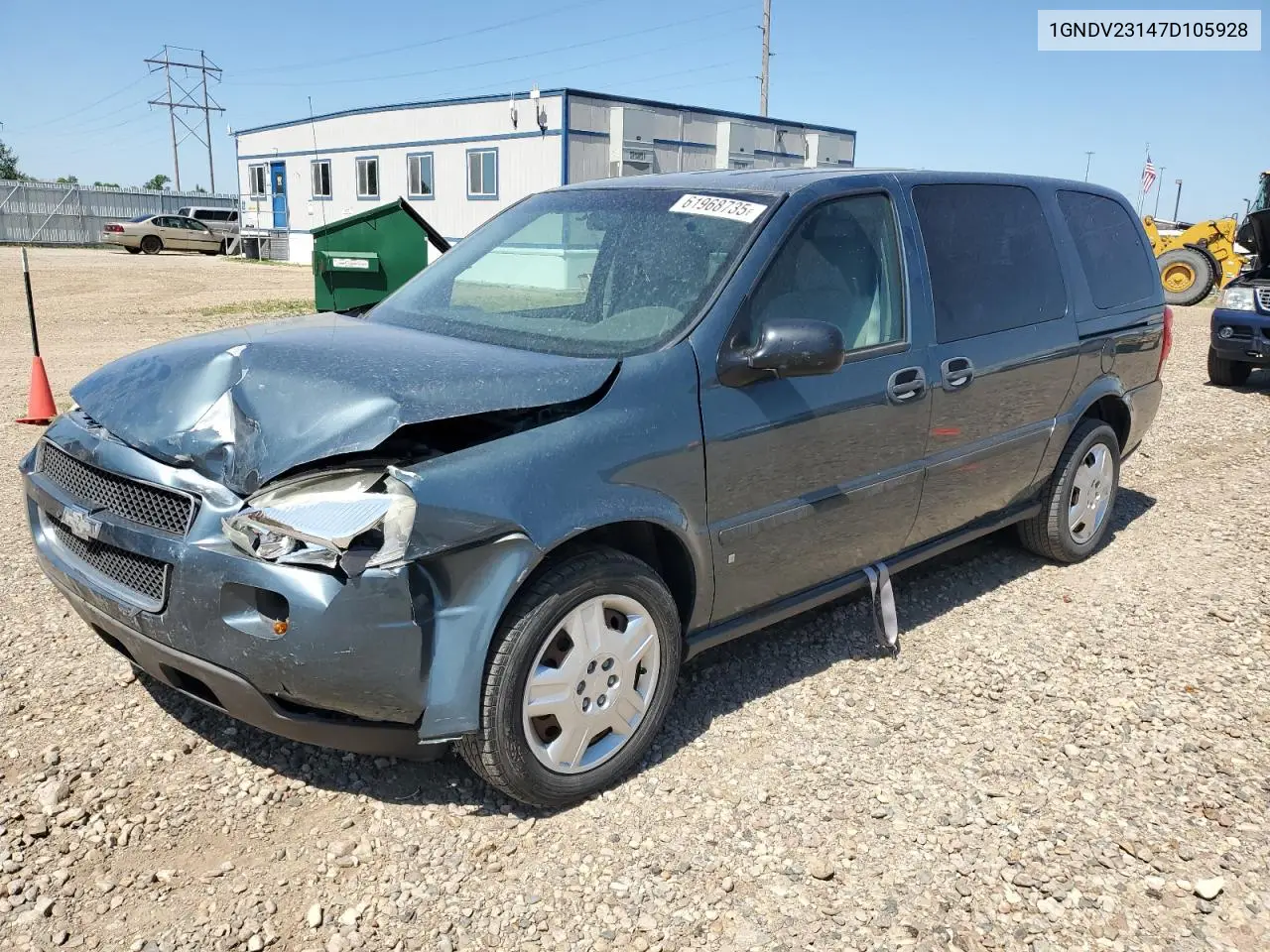 2007 Chevrolet Uplander Ls VIN: 1GNDV23147D105928 Lot: 61968735