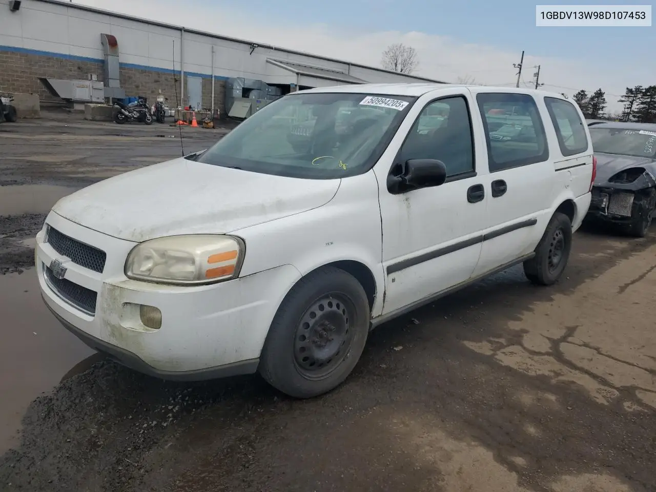 2008 Chevrolet Uplander Incomplete VIN: 1GBDV13W98D107453 Lot: 50994205
