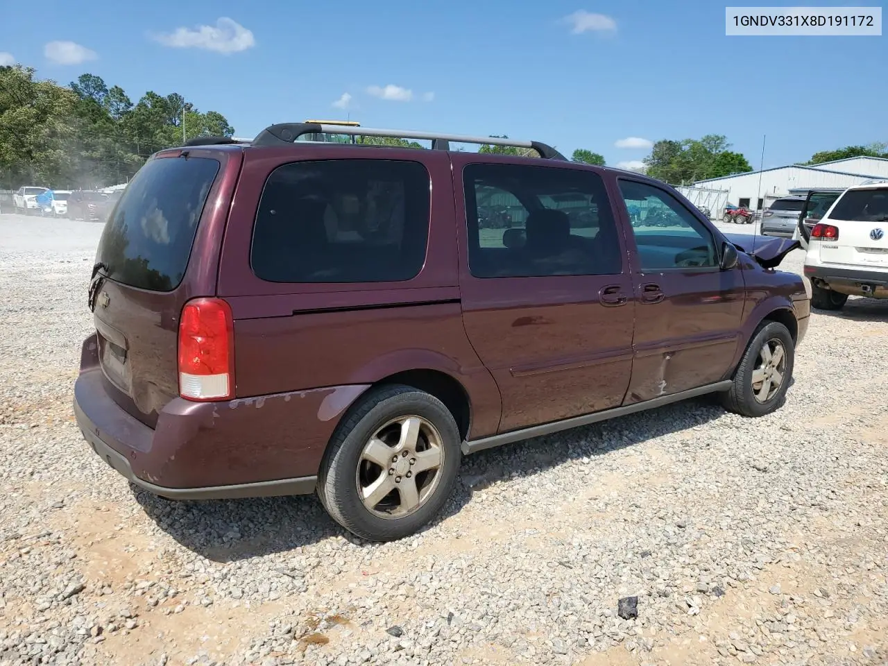 2008 Chevrolet Uplander Lt VIN: 1GNDV331X8D191172 Lot: 53411605
