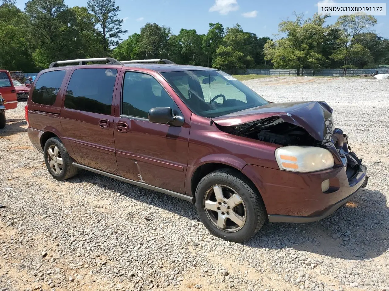 2008 Chevrolet Uplander Lt VIN: 1GNDV331X8D191172 Lot: 53411605