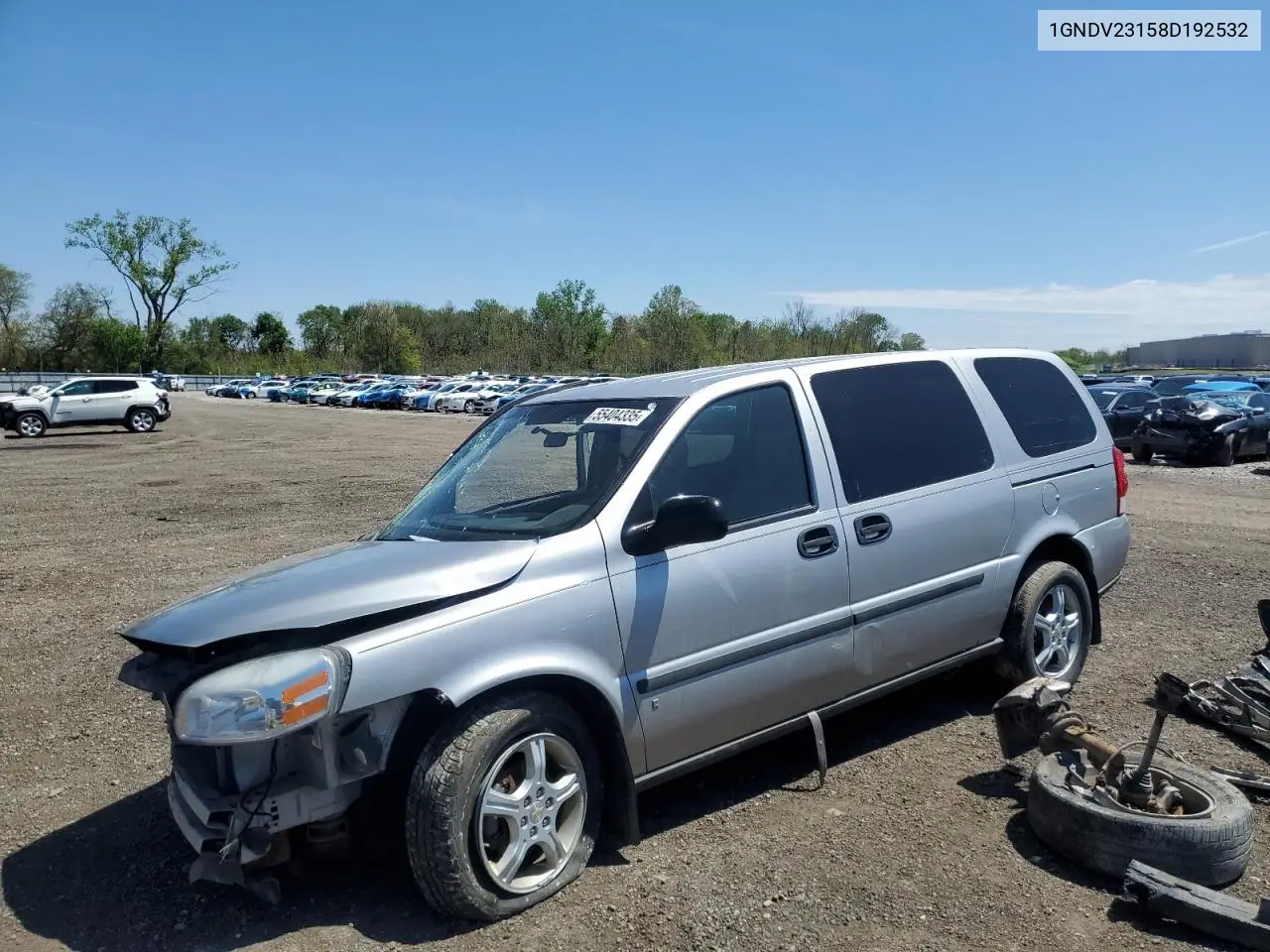 2008 Chevrolet Uplander Ls VIN: 1GNDV23158D192532 Lot: 55404335