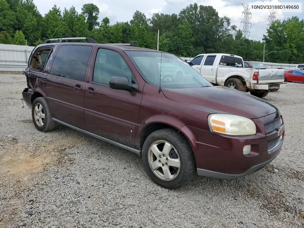 2008 Chevrolet Uplander Lt VIN: 1GNDV33188D149650 Lot: 59718995