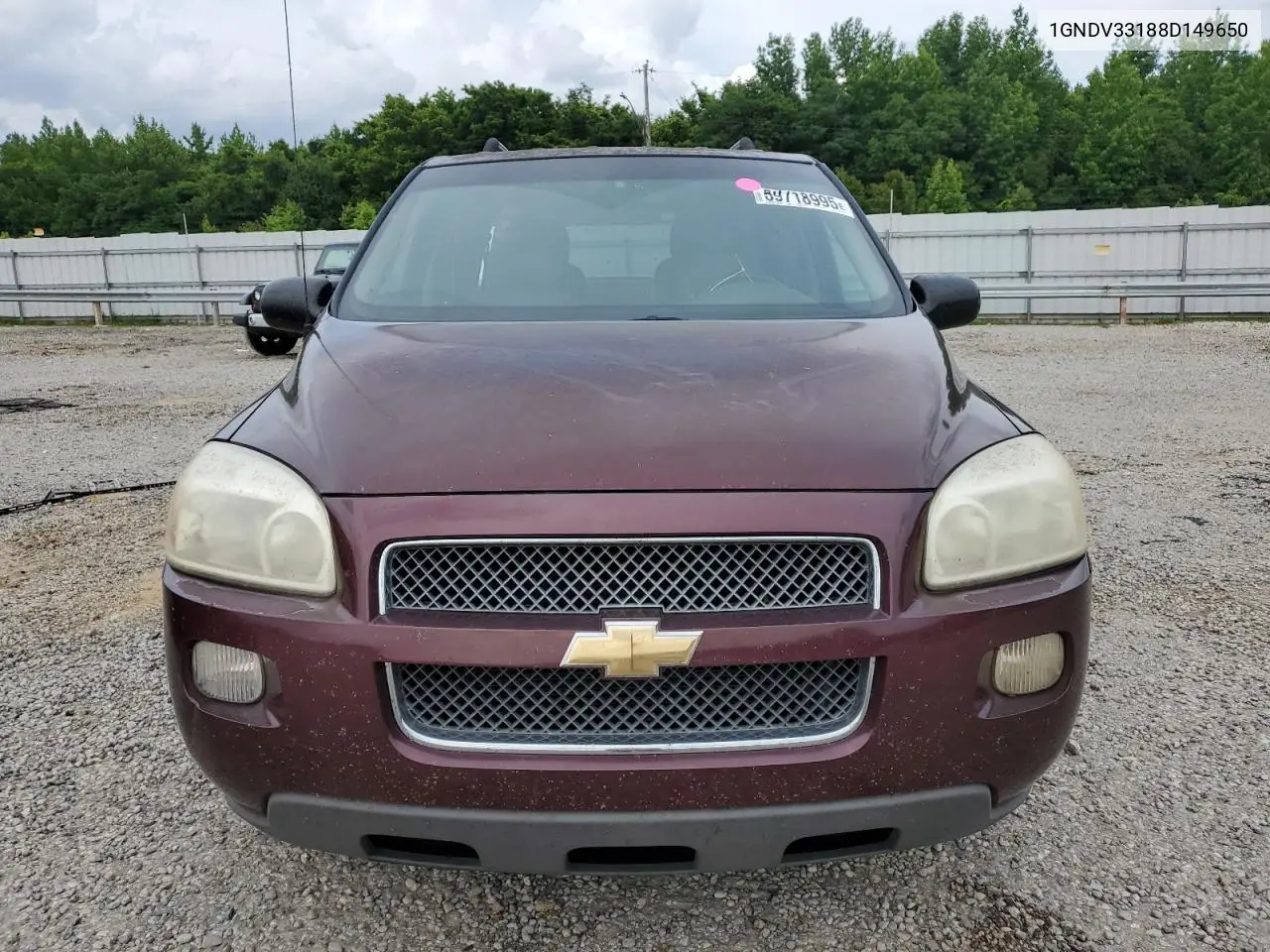 2008 Chevrolet Uplander Lt VIN: 1GNDV33188D149650 Lot: 59718995