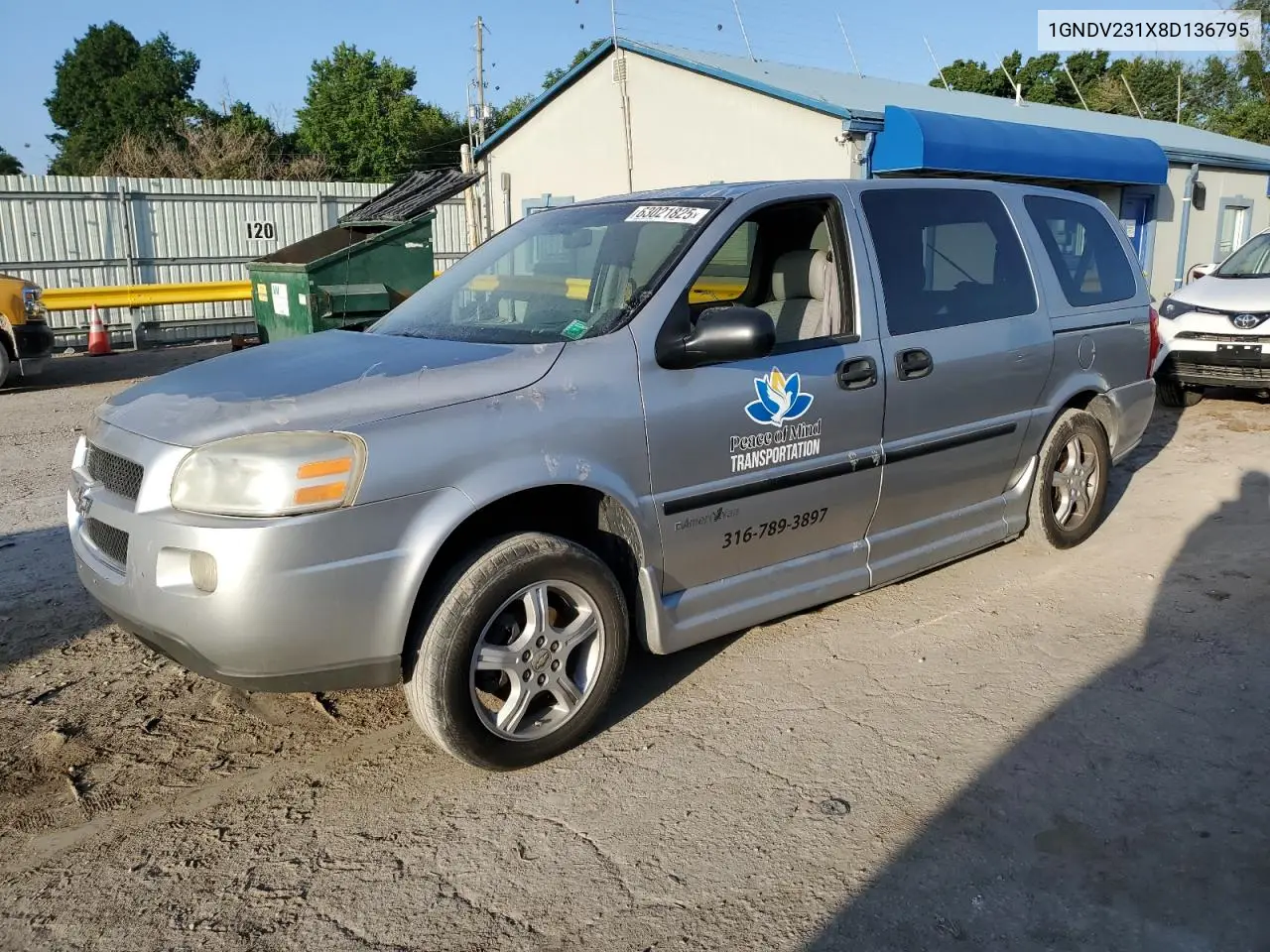 2008 Chevrolet Uplander Ls VIN: 1GNDV231X8D136795 Lot: 63021825