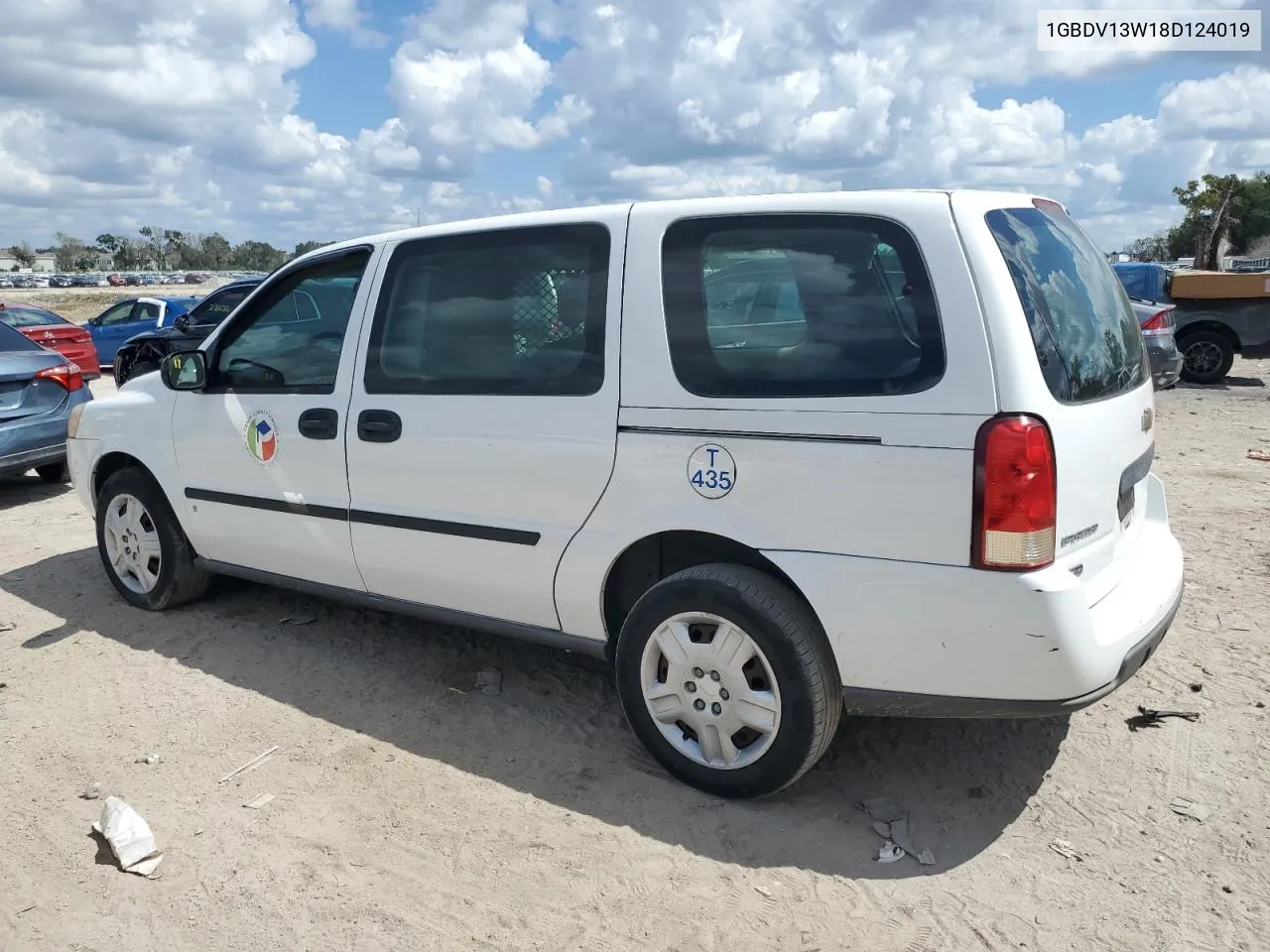 2008 Chevrolet Uplander Incomplete VIN: 1GBDV13W18D124019 Lot: 72751094