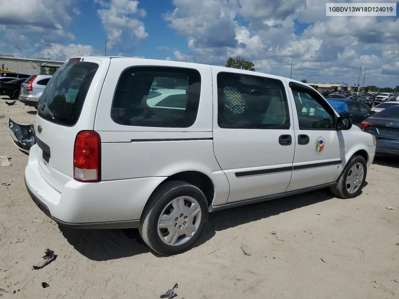 2008 Chevrolet Uplander Incomplete VIN: 1GBDV13W18D124019 Lot: 72751094