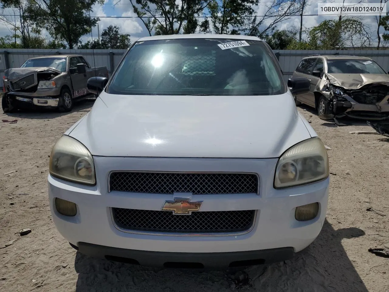 2008 Chevrolet Uplander Incomplete VIN: 1GBDV13W18D124019 Lot: 72751094