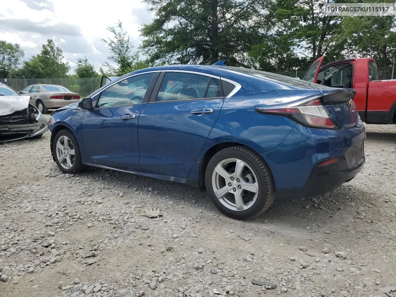 2019 Chevrolet Volt Lt VIN: 1G1RA6S57KU115117 Lot: 62166685