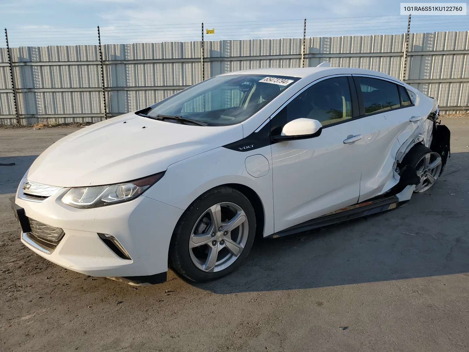 2019 Chevrolet Volt Lt VIN: 1G1RA6S51KU122760 Lot: 65473794