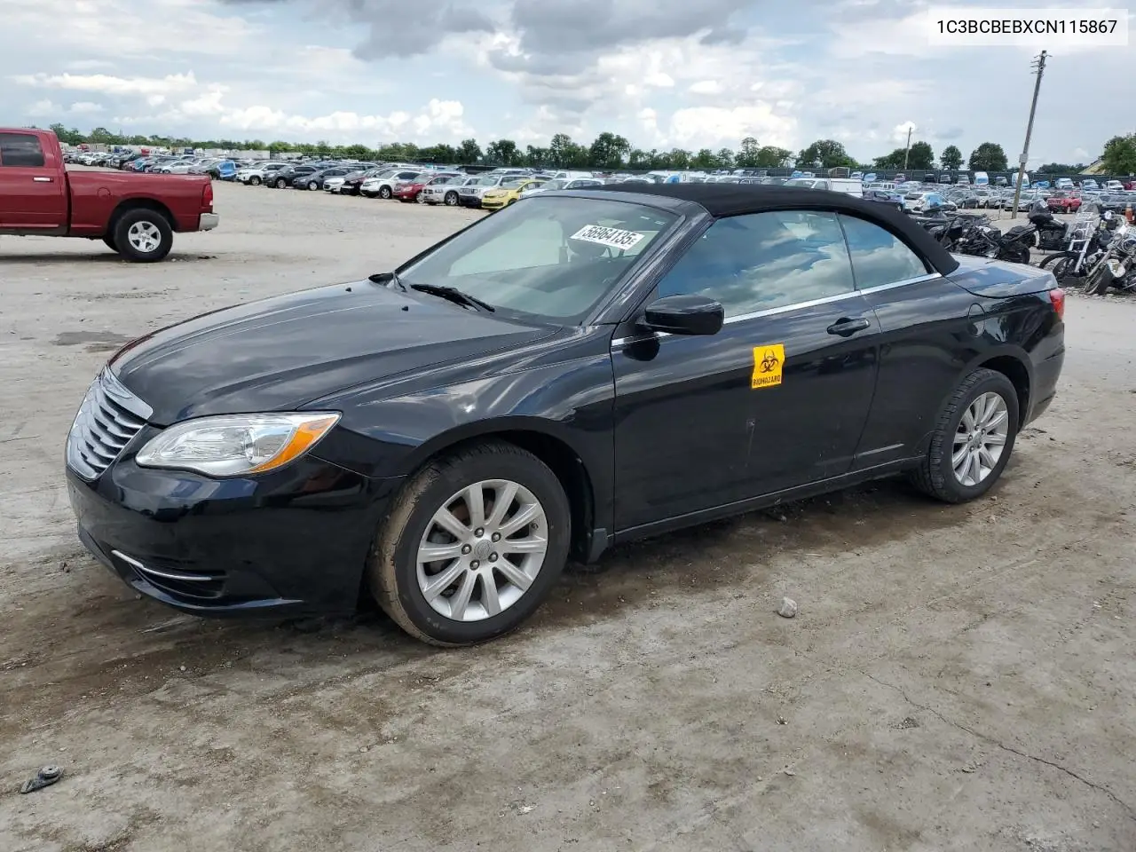 2012 Chrysler 200 Touring VIN: 1C3BCBEBXCN115867 Lot: 56964135