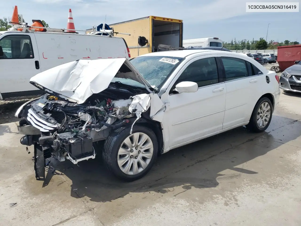 2012 Chrysler 200 Lx VIN: 1C3CCBAG5CN316419 Lot: 62341265