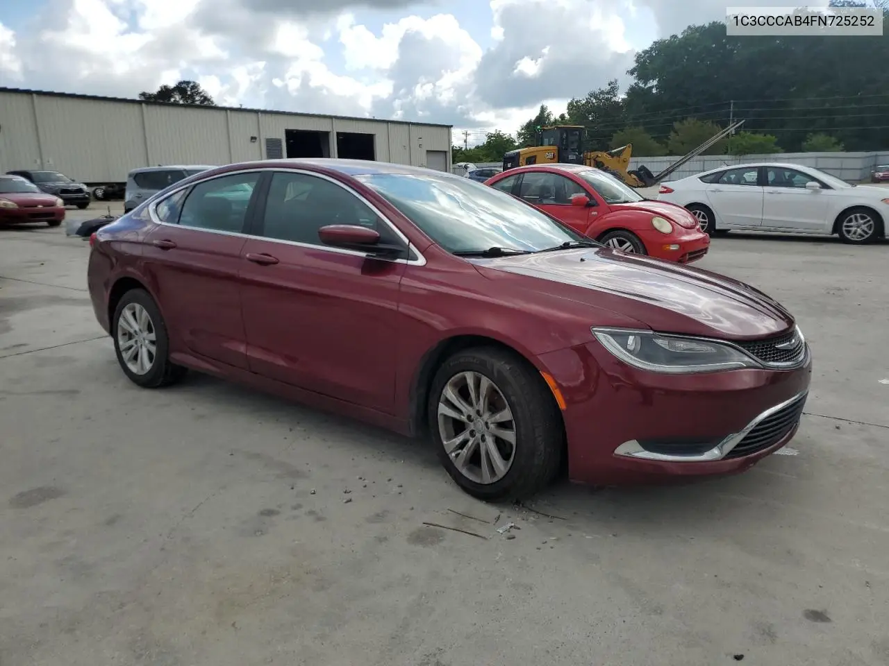 2015 Chrysler 200 Limited VIN: 1C3CCCAB4FN725252 Lot: 56592945