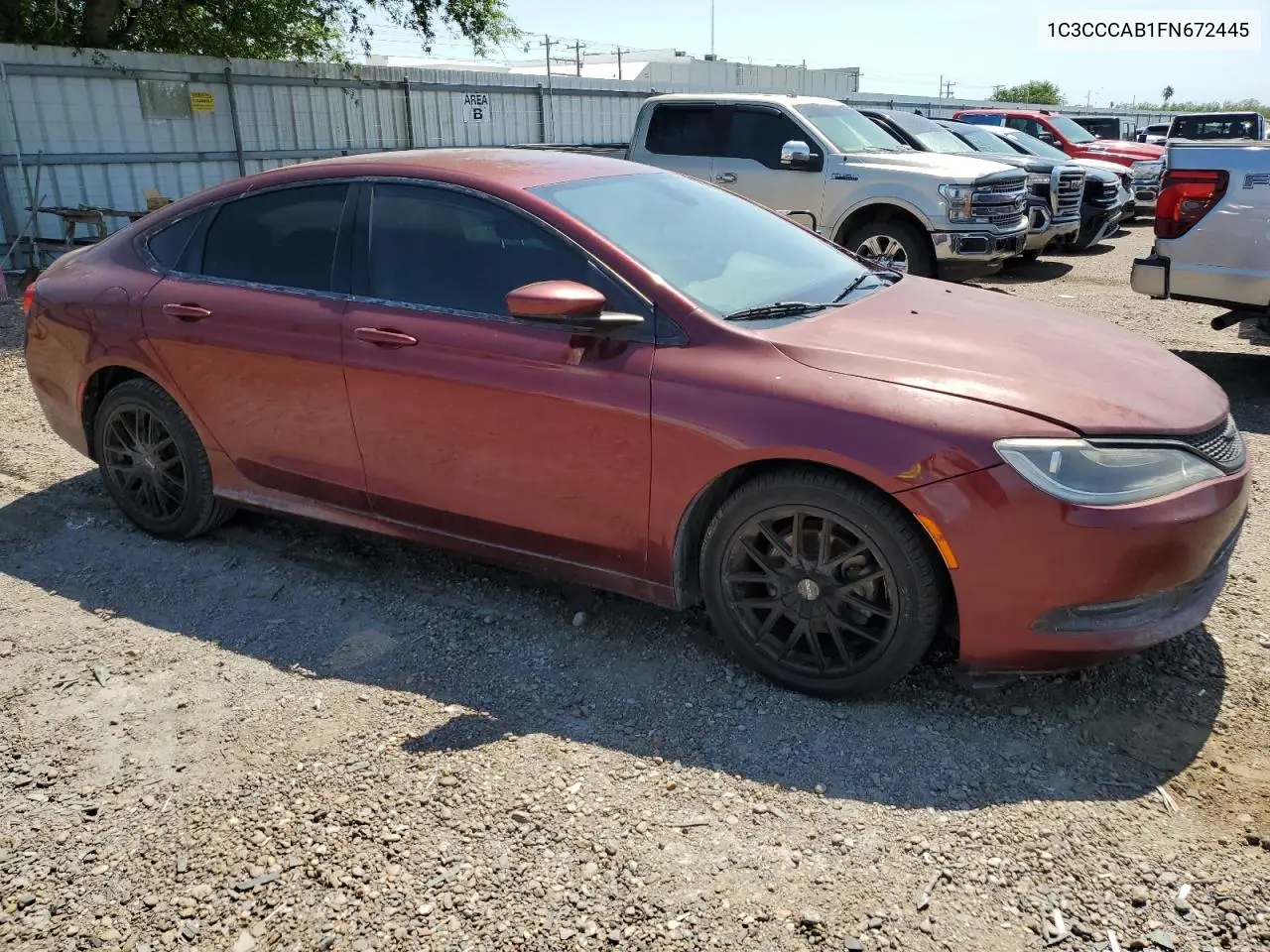 2015 Chrysler 200 Limited VIN: 1C3CCCAB1FN672445 Lot: 56657675