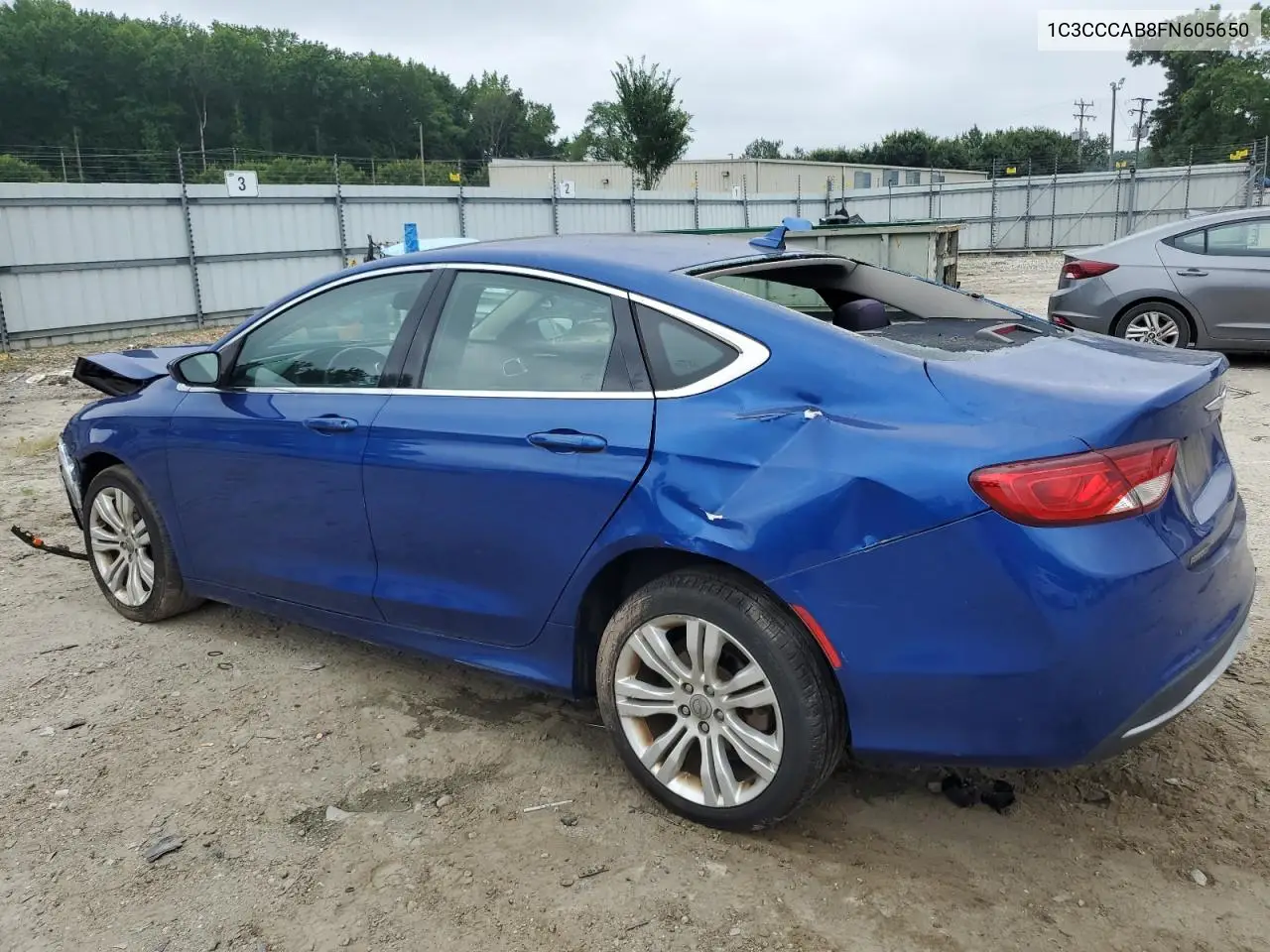 2015 Chrysler 200 Limited VIN: 1C3CCCAB8FN605650 Lot: 62586815