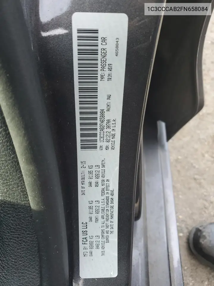 2015 Chrysler 200 Limited VIN: 1C3CCCAB2FN658084 Lot: 62605145