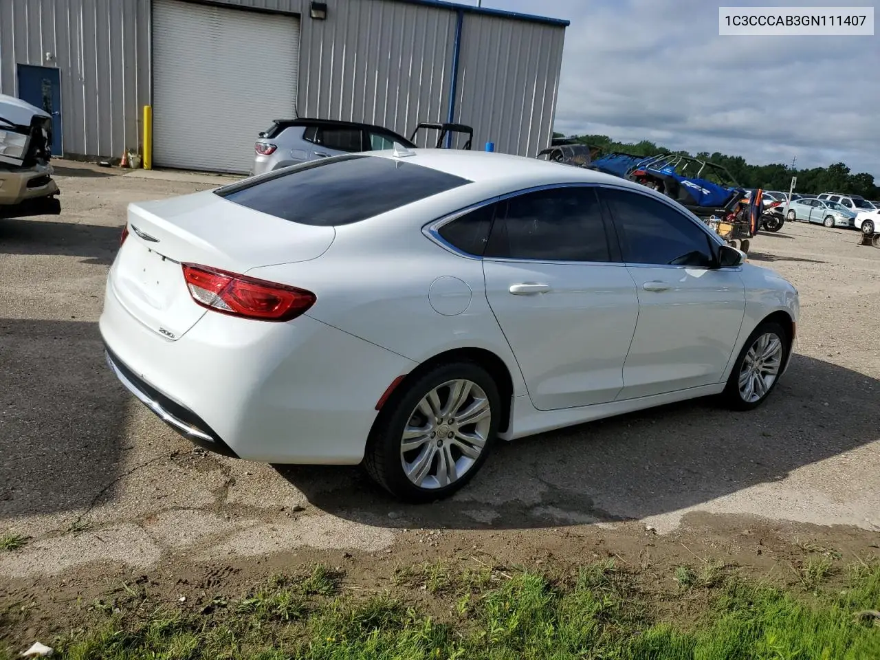 2016 Chrysler 200 Limited VIN: 1C3CCCAB3GN111407 Lot: 62397195