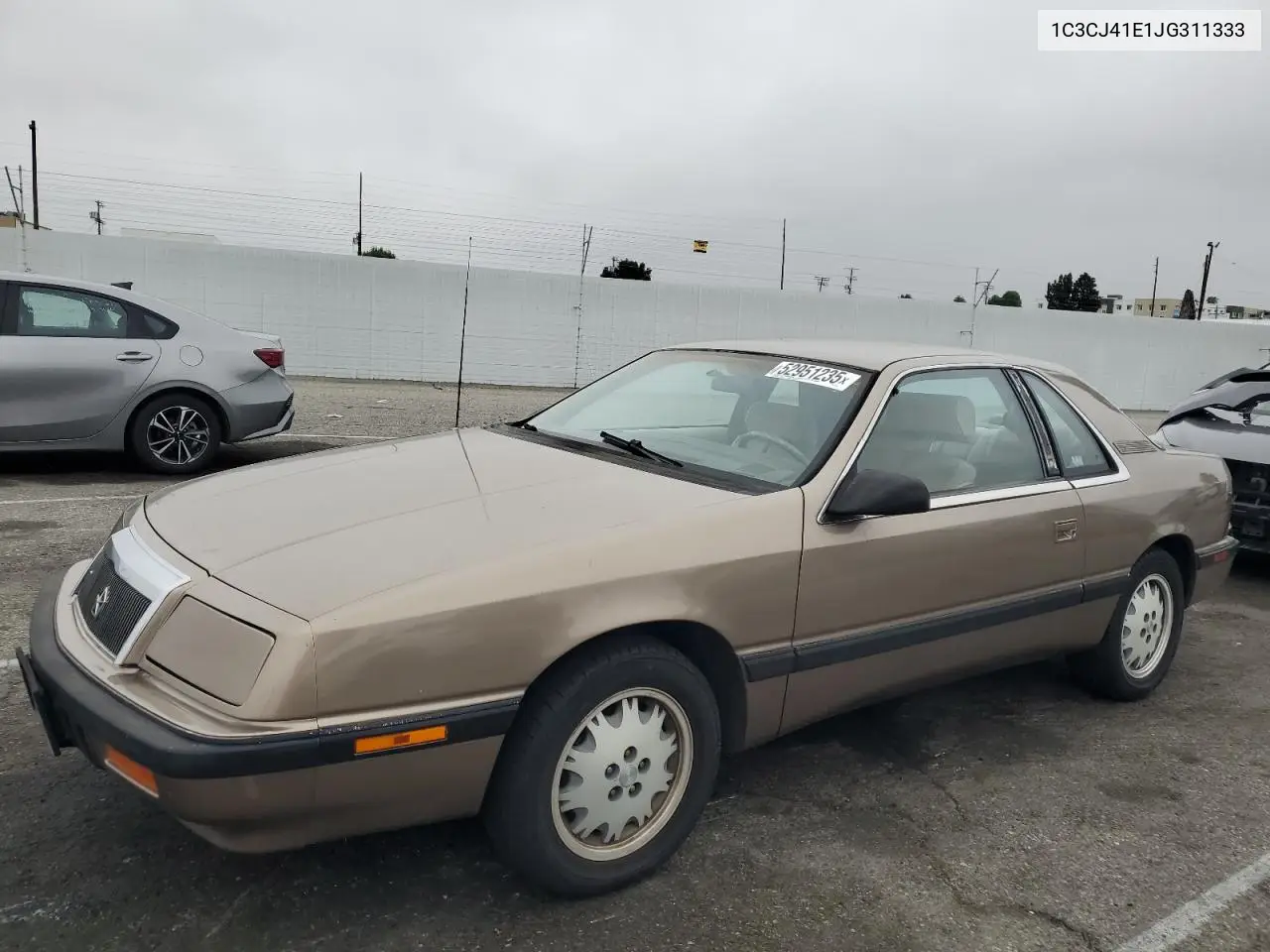 1988 Chrysler Lebaron VIN: 1C3CJ41E1JG311333 Lot: 52951235