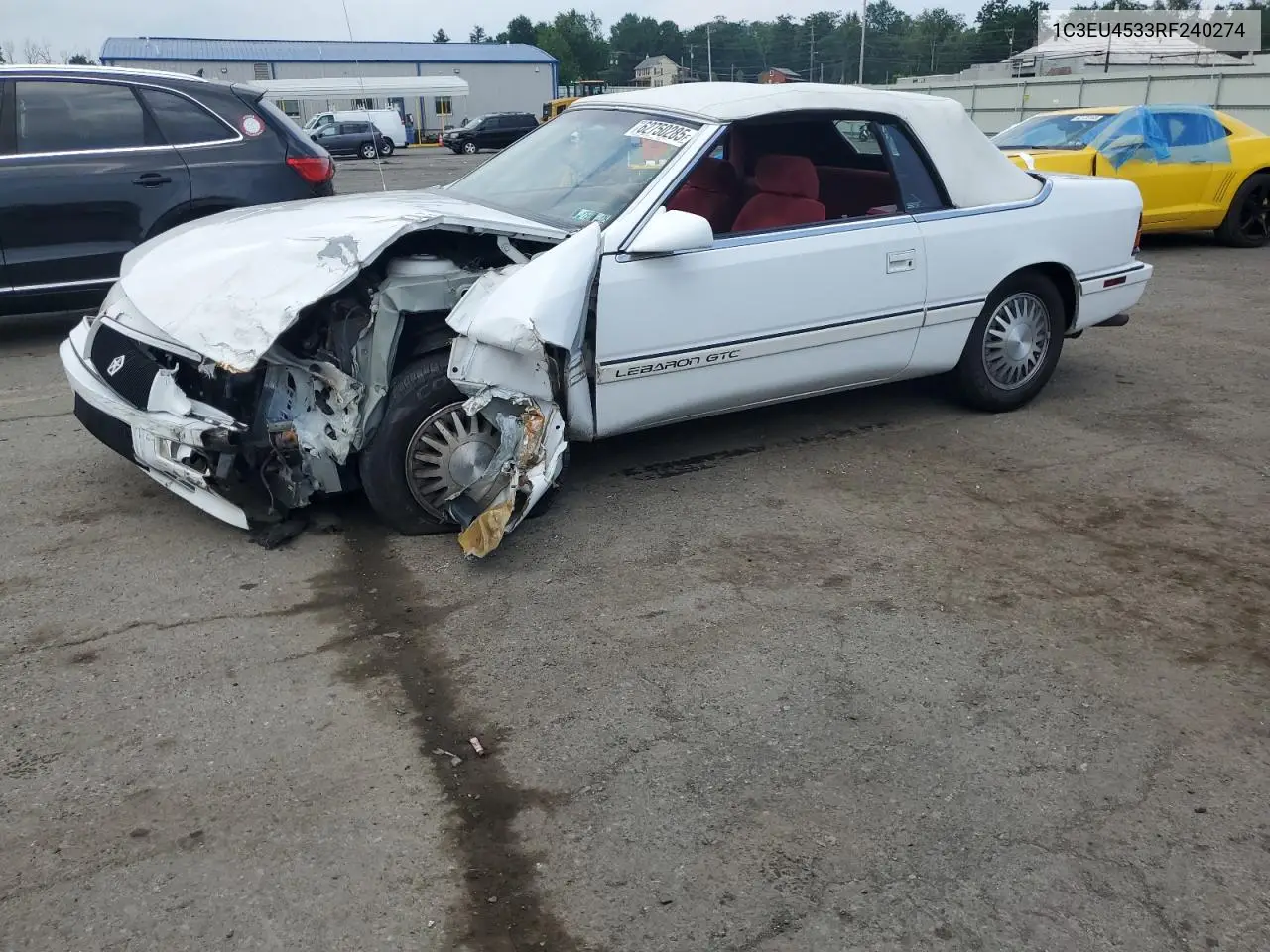 1994 Chrysler Lebaron Base VIN: 1C3EU4533RF240274 Lot: 62750285