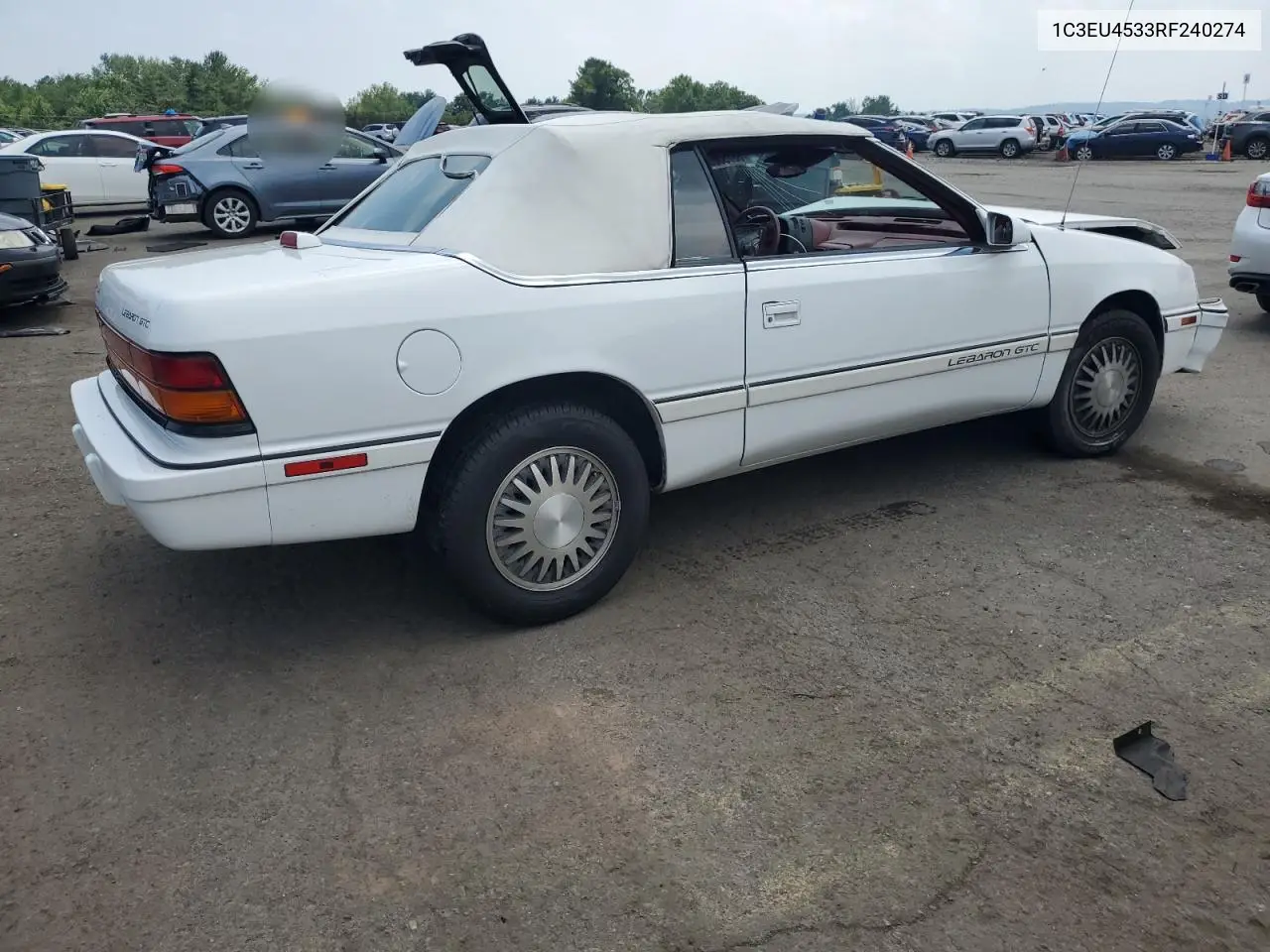 1994 Chrysler Lebaron Base VIN: 1C3EU4533RF240274 Lot: 62750285