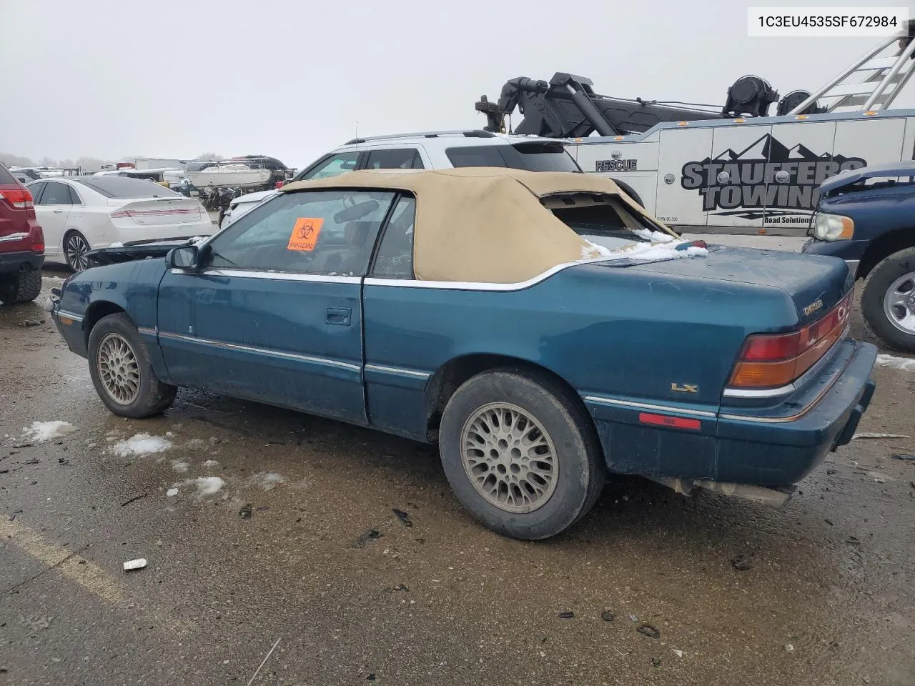 1995 Chrysler Lebaron Gtc VIN: 1C3EU4535SF672984 Lot: 87056354