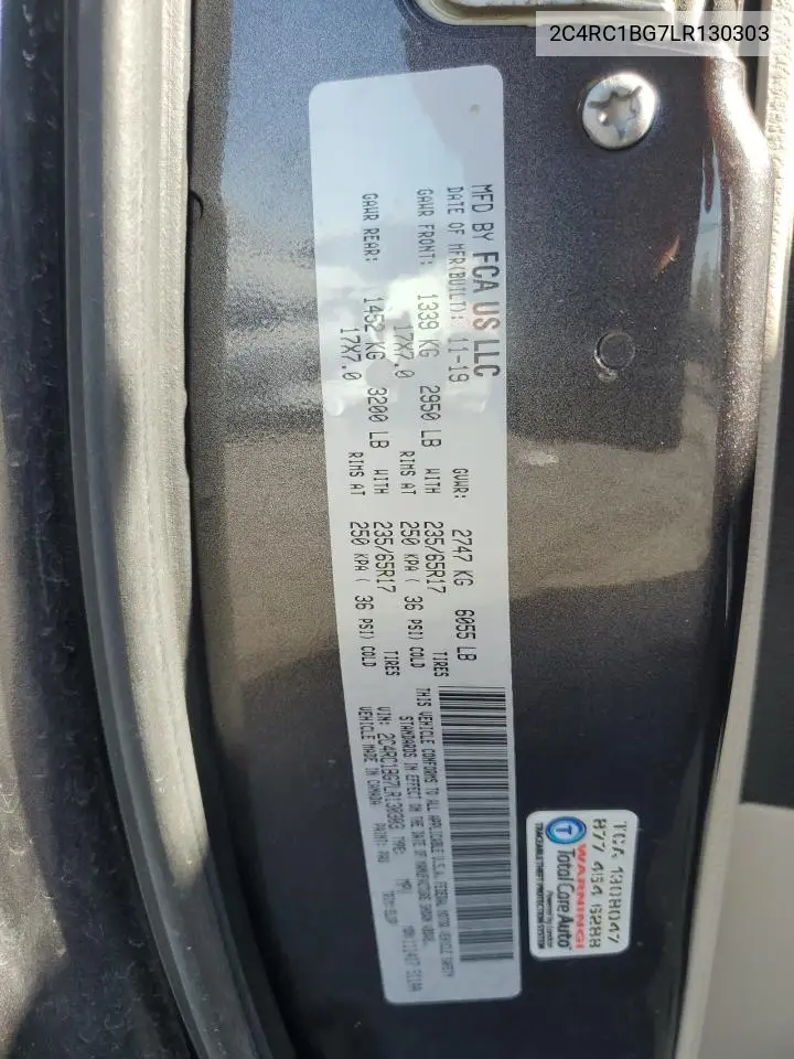 2020 Chrysler Pacifica Touring L VIN: 2C4RC1BG7LR130303 Lot: 52388575
