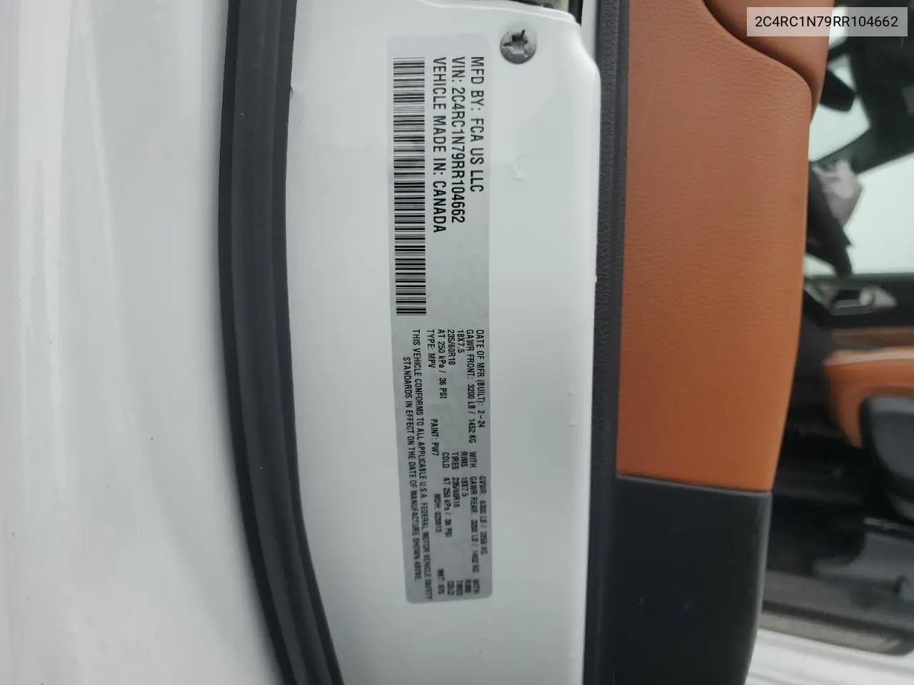 2024 Chrysler Pacifica Hybrid Pinnacle VIN: 2C4RC1N79RR104662 Lot: 62644545