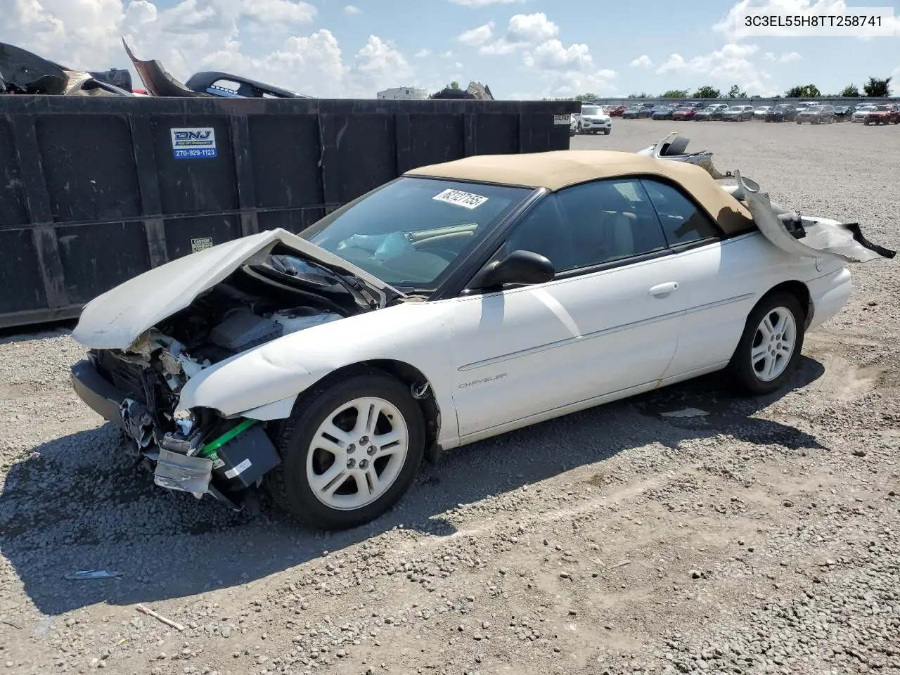 1996 Chrysler Sebring Jxi VIN: 3C3EL55H8TT258741 Lot: 62127155