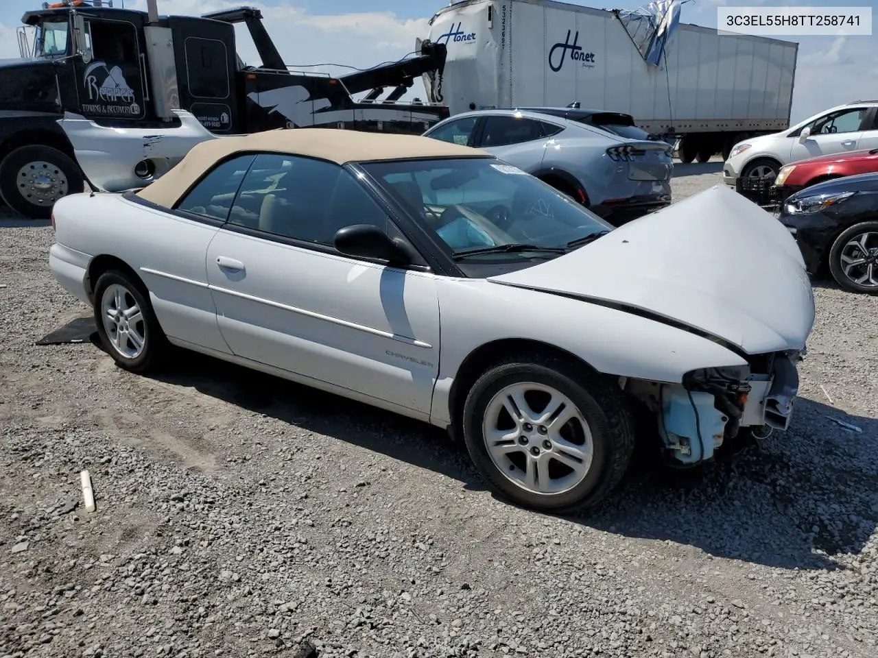 1996 Chrysler Sebring Jxi VIN: 3C3EL55H8TT258741 Lot: 62127155