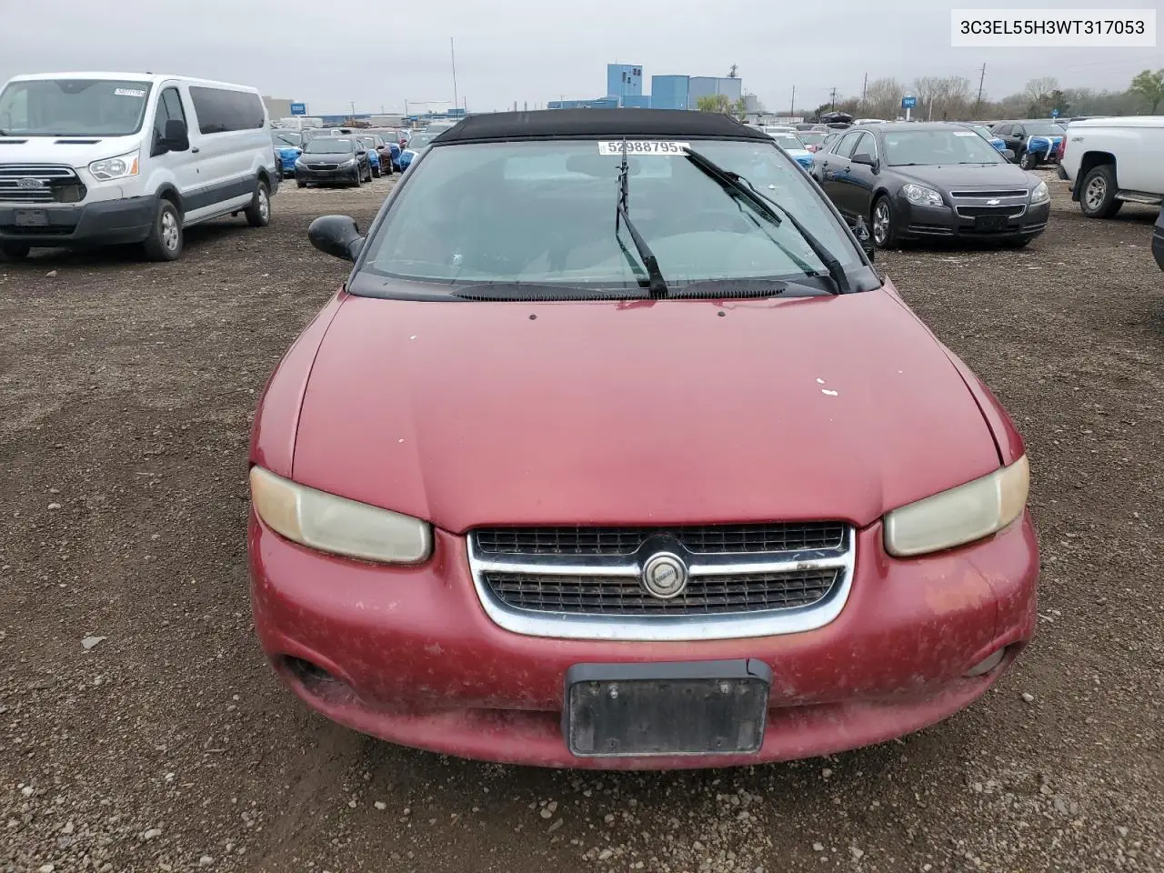 1998 Chrysler Sebring Jxi VIN: 3C3EL55H3WT317053 Lot: 52988795