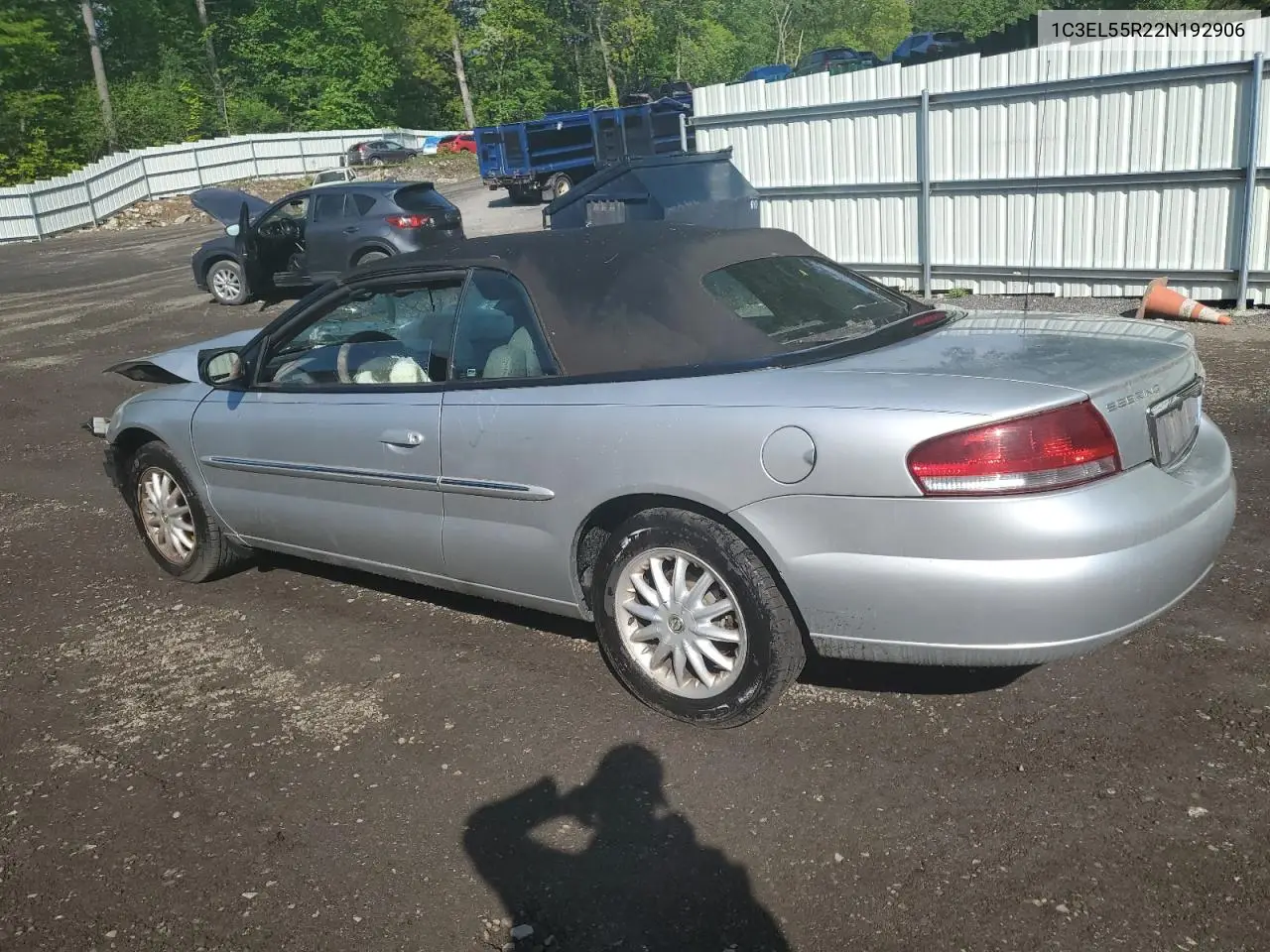 2002 Chrysler Sebring Lxi VIN: 1C3EL55R22N192906 Lot: 59119325