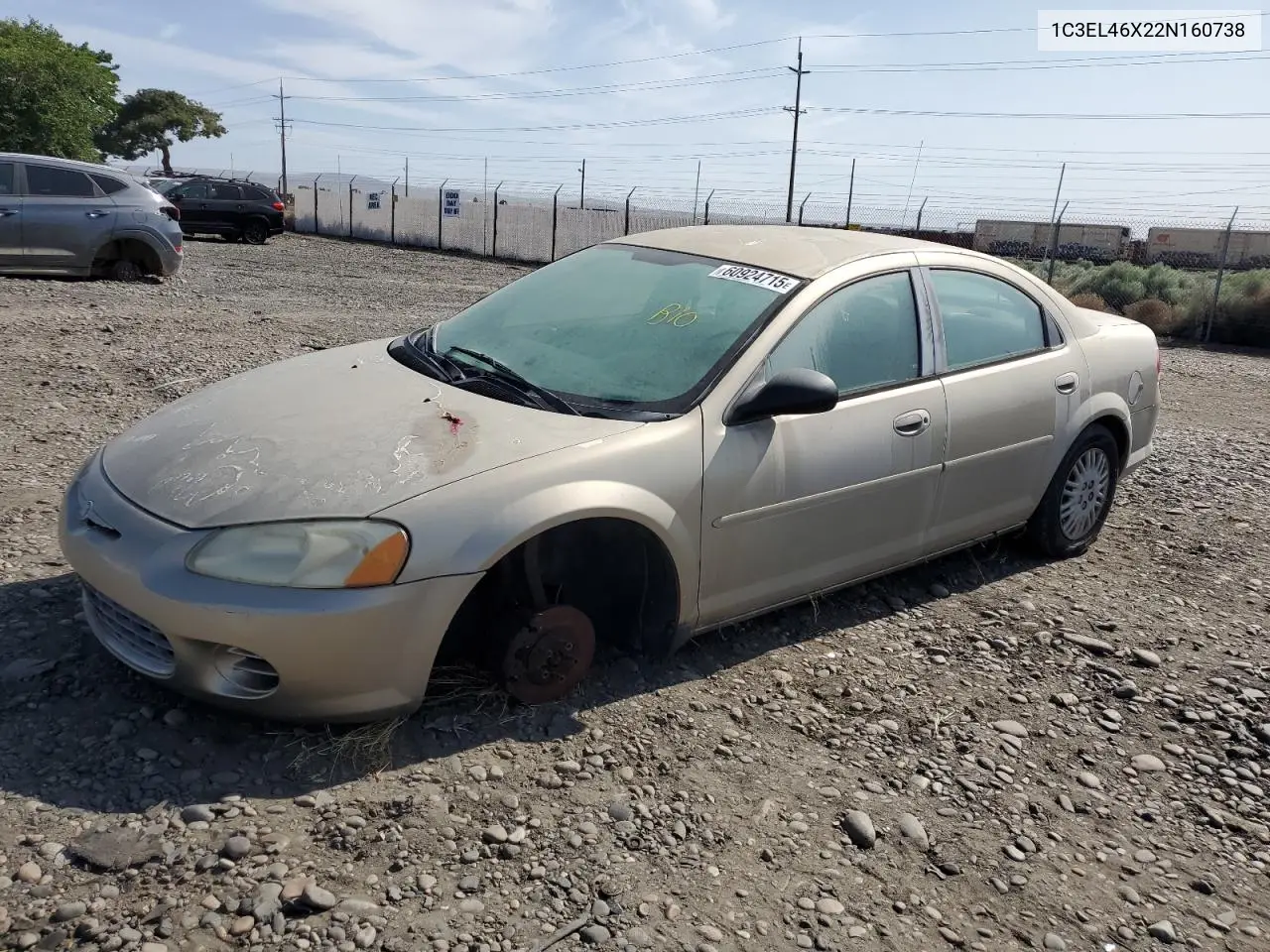 2002 Chrysler Sebring Lx VIN: 1C3EL46X22N160738 Lot: 60924715