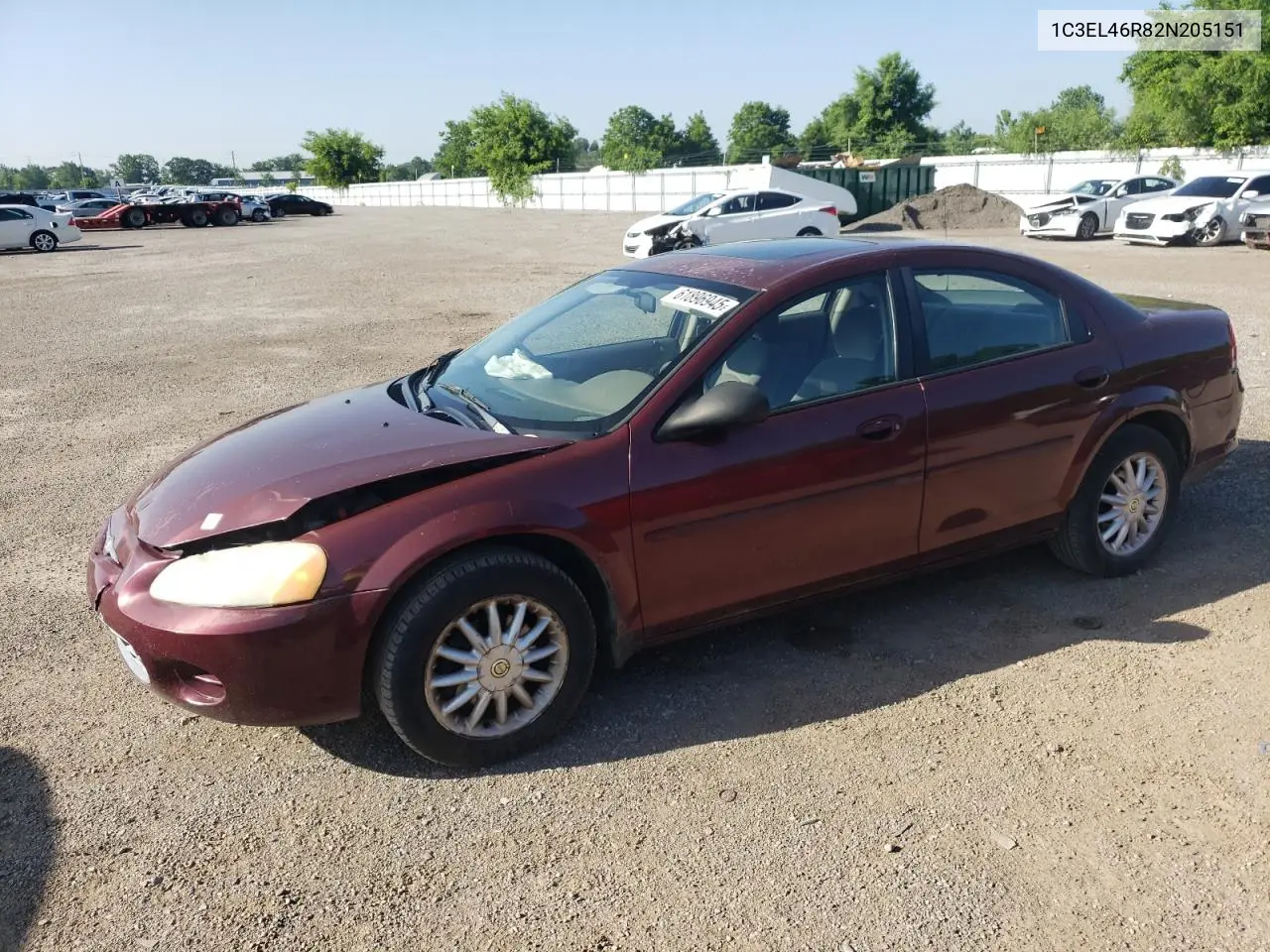 2002 Chrysler Sebring Lx VIN: 1C3EL46R82N205151 Lot: 61896945