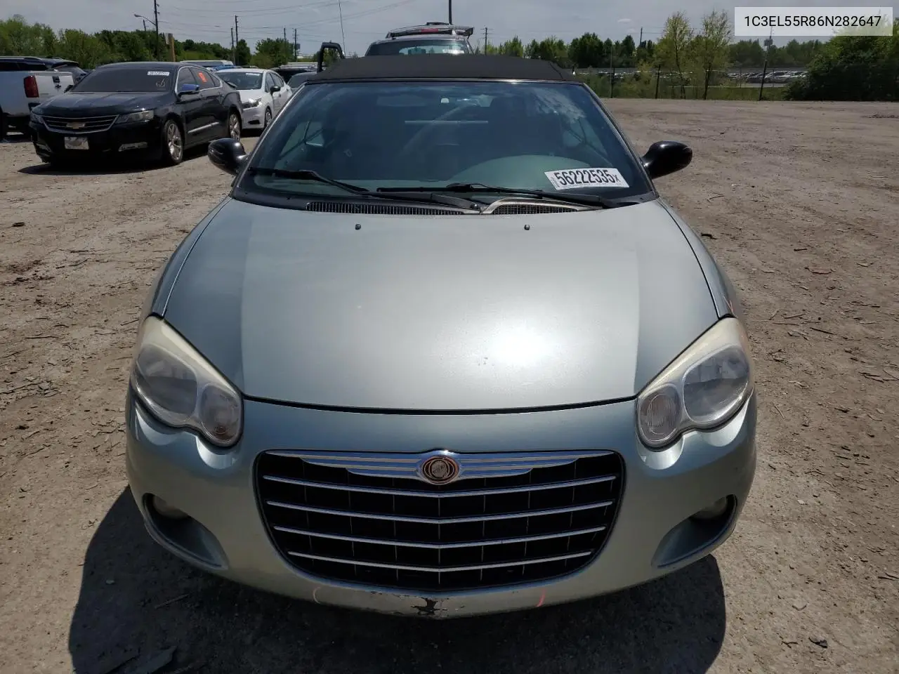2006 Chrysler Sebring Touring VIN: 1C3EL55R86N282647 Lot: 56222535