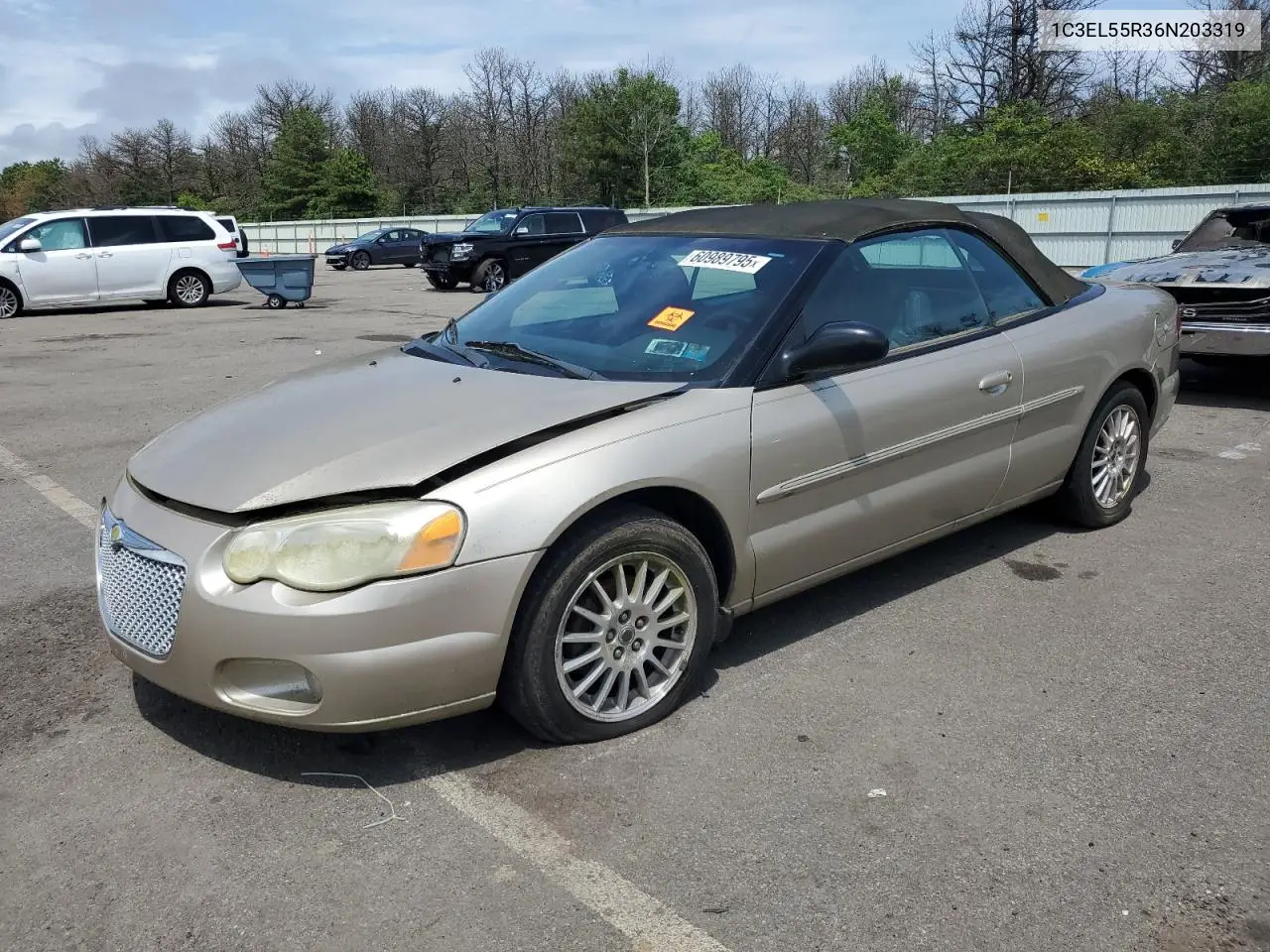 2006 Chrysler Sebring Touring VIN: 1C3EL55R36N203319 Lot: 60989795