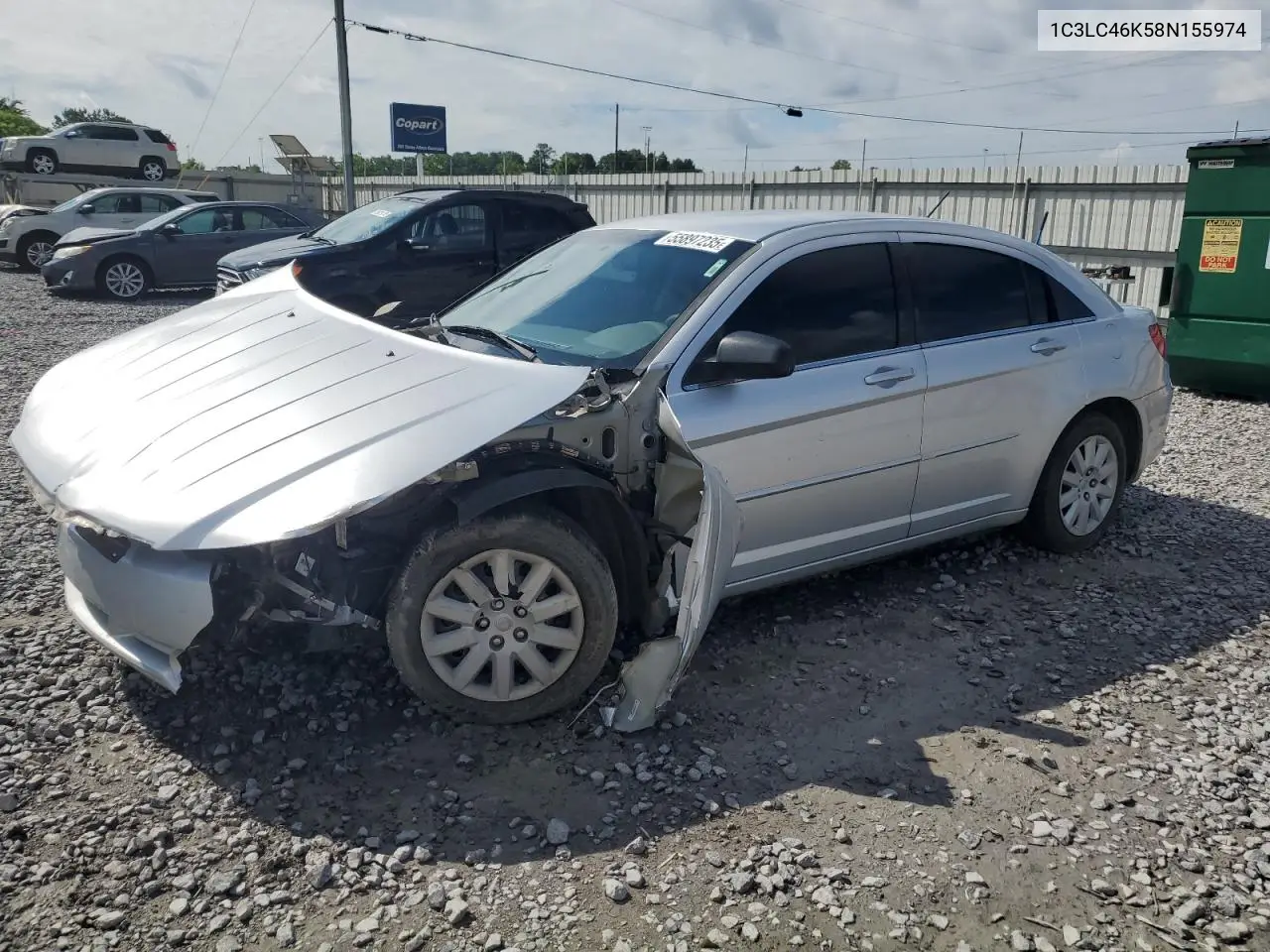 2008 Chrysler Sebring Lx VIN: 1C3LC46K58N155974 Lot: 55897235