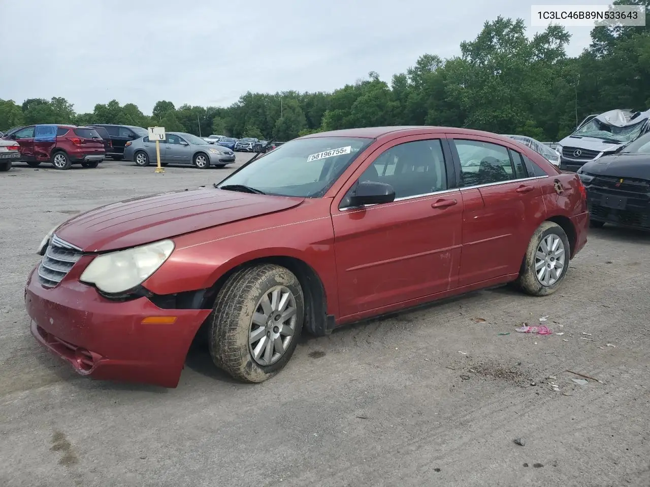 2009 Chrysler Sebring Lx VIN: 1C3LC46B89N533643 Lot: 58196755