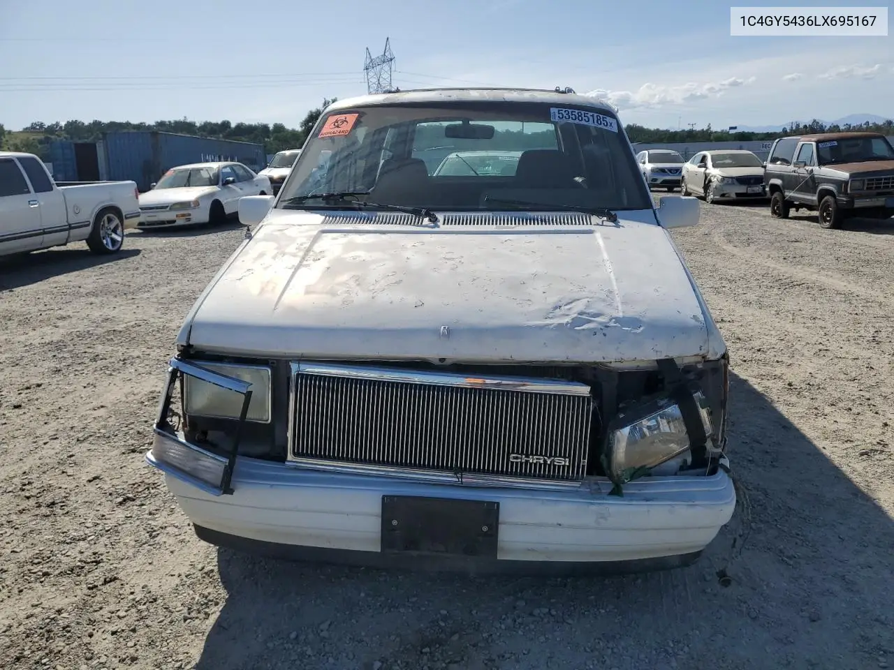 1990 Chrysler Town & Country VIN: 1C4GY5436LX695167 Lot: 53585185