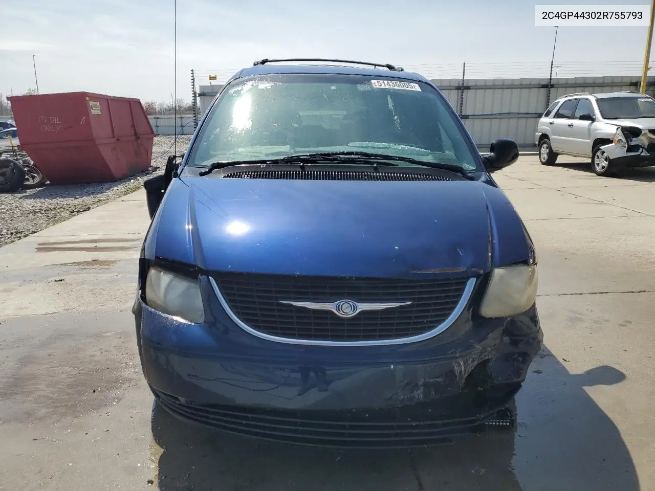 2002 Chrysler Town & Country Lx VIN: 2C4GP44302R755793 Lot: 51436005
