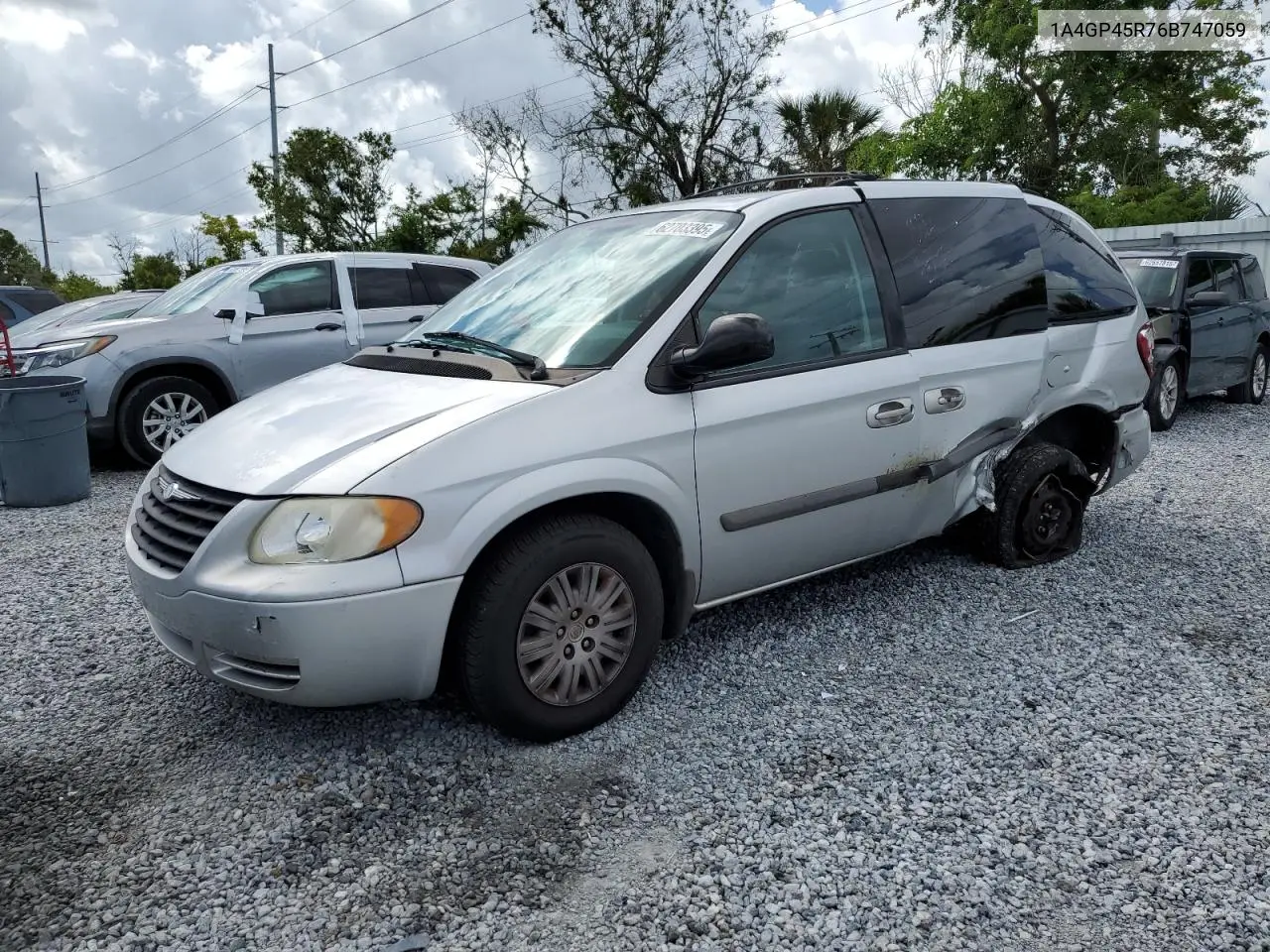 2006 Chrysler Town & Country VIN: 1A4GP45R76B747059 Lot: 62703395