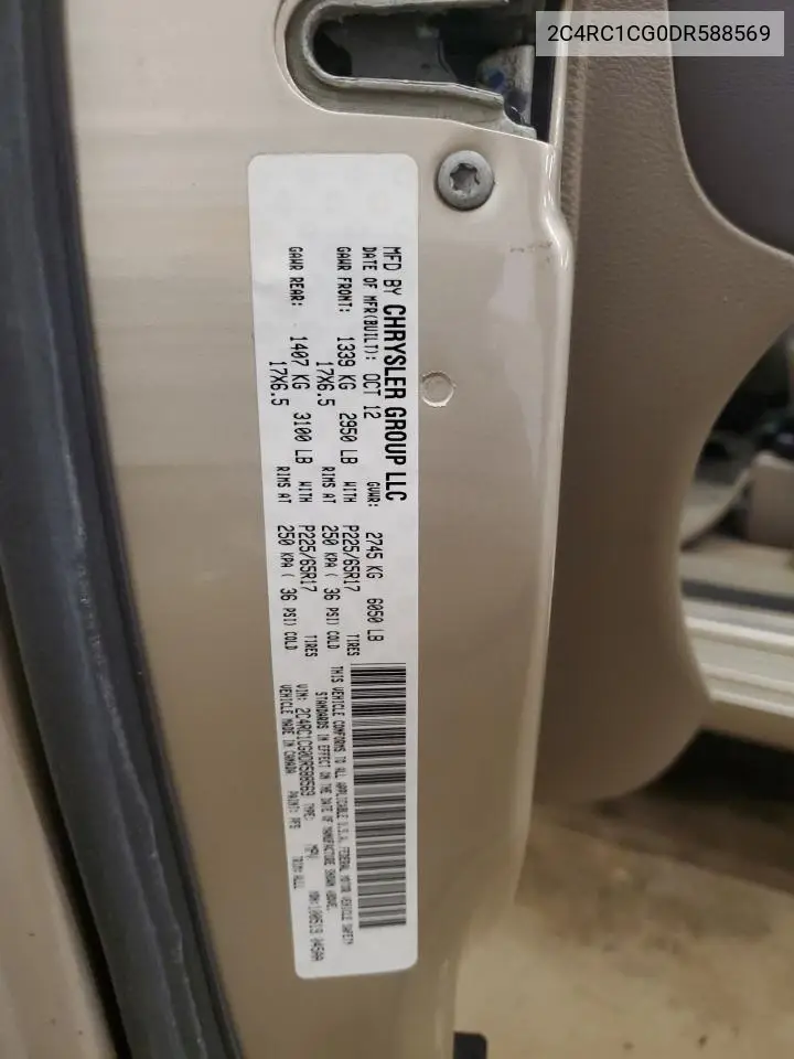 2013 Chrysler Town & Country Touring L VIN: 2C4RC1CG0DR588569 Lot: 56395275