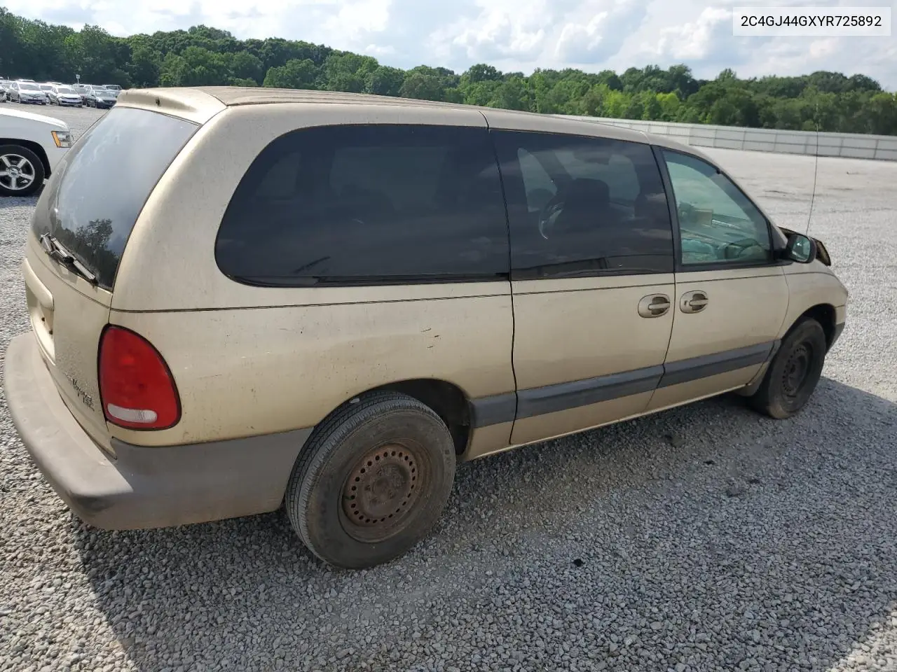 2000 Chrysler Grand Voyager Se VIN: 2C4GJ44GXYR725892 Lot: 60443415