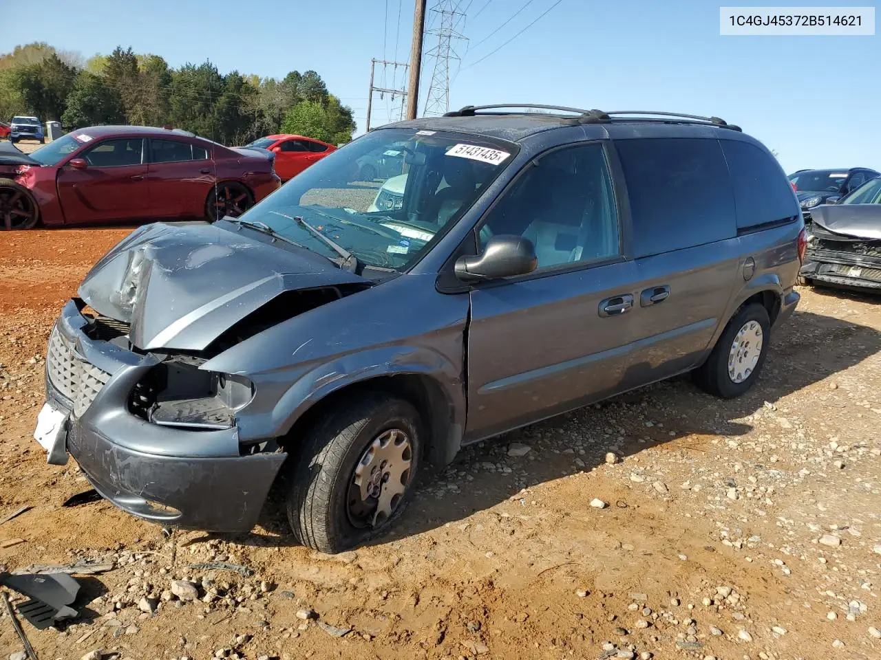 2002 Chrysler Voyager Lx VIN: 1C4GJ45372B514621 Lot: 51431435