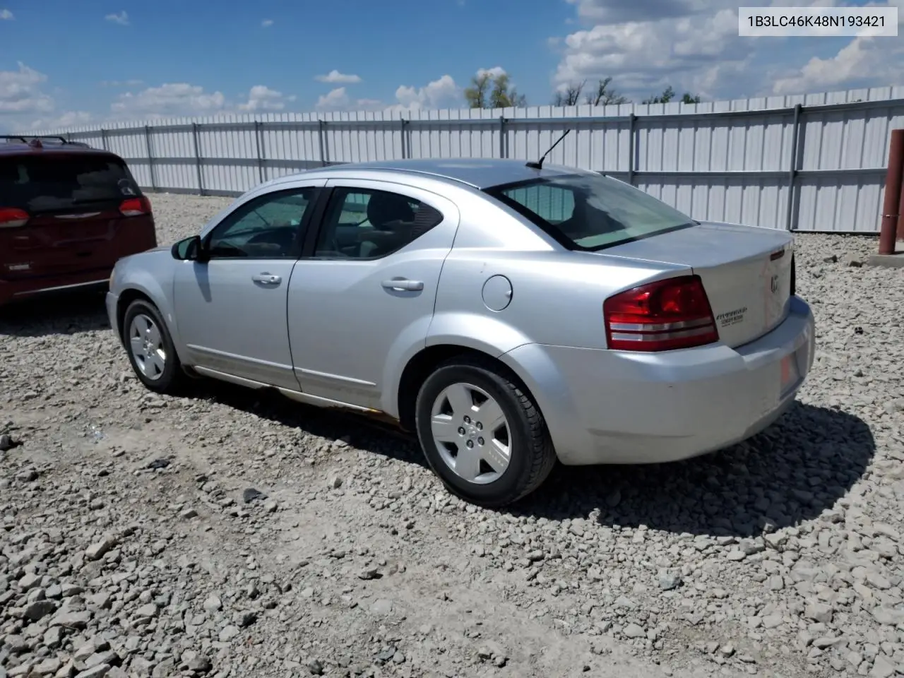 2008 Dodge Avenger Se VIN: 1B3LC46K48N193421 Lot: 56924155