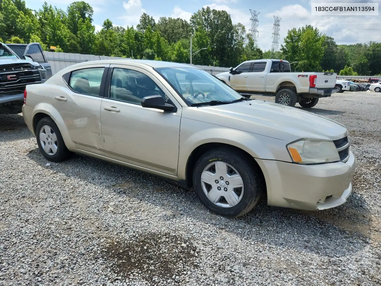 2010 Dodge Avenger Sxt VIN: 1B3CC4FB1AN113594 Lot: 62755915