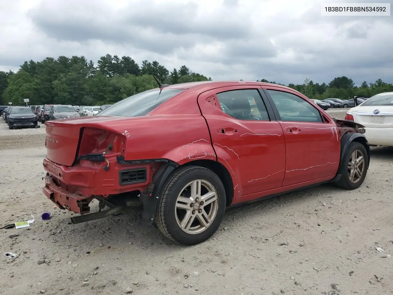 2011 Dodge Avenger Mainstreet VIN: 1B3BD1FB8BN534592 Lot: 61805935